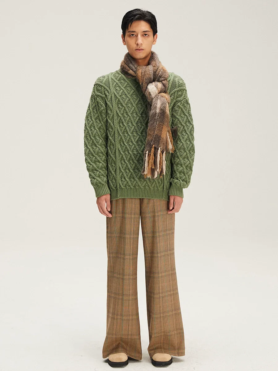 Slim Straight Cable Knit Sweater