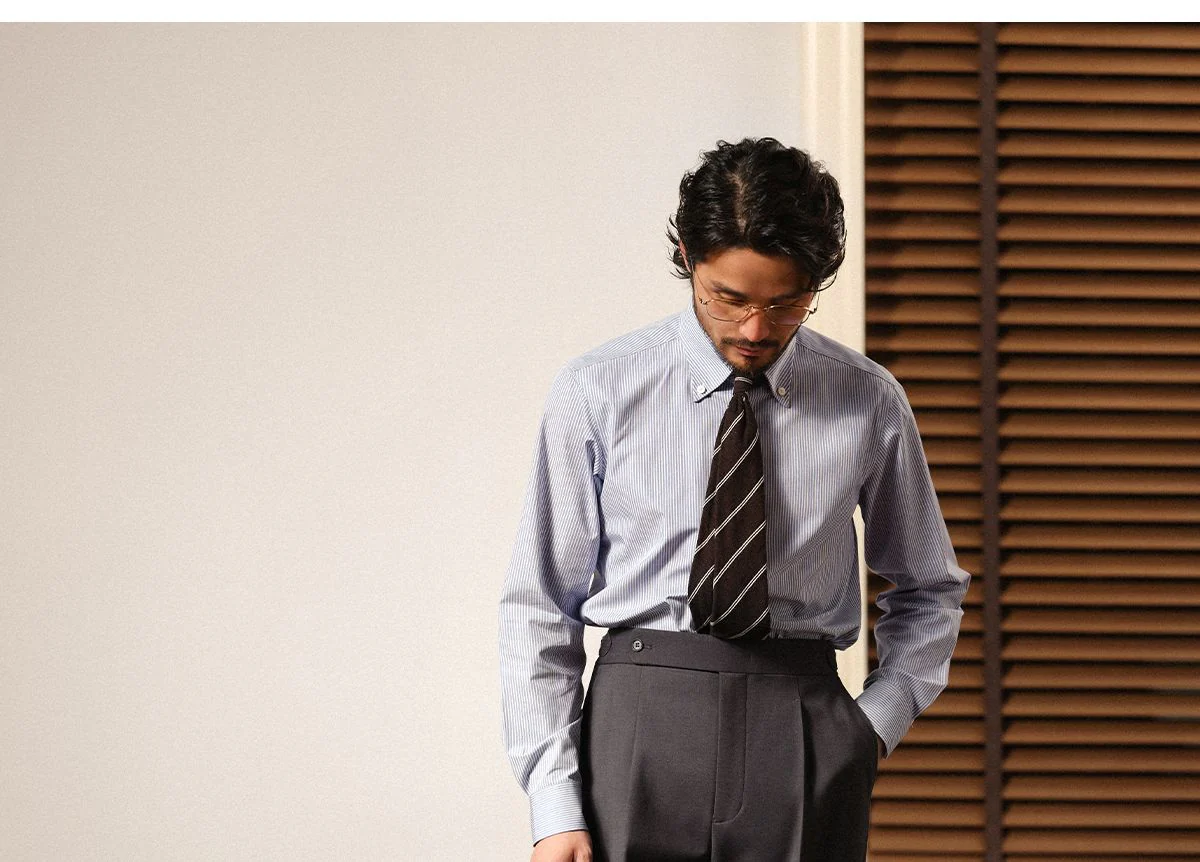 Slim Straight Pleated Trousers - Image 4