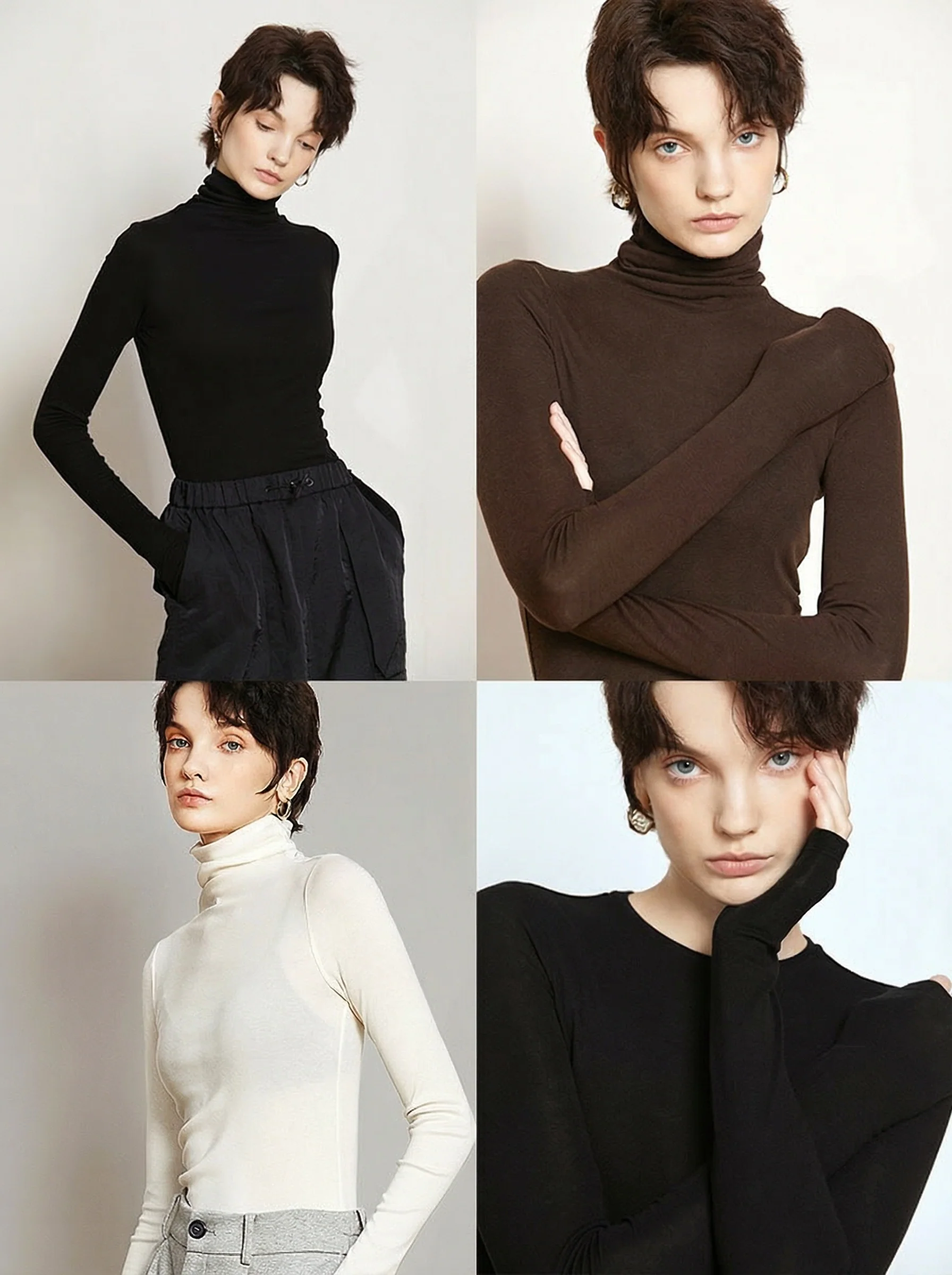 Slim Tencel Wool Turtleneck