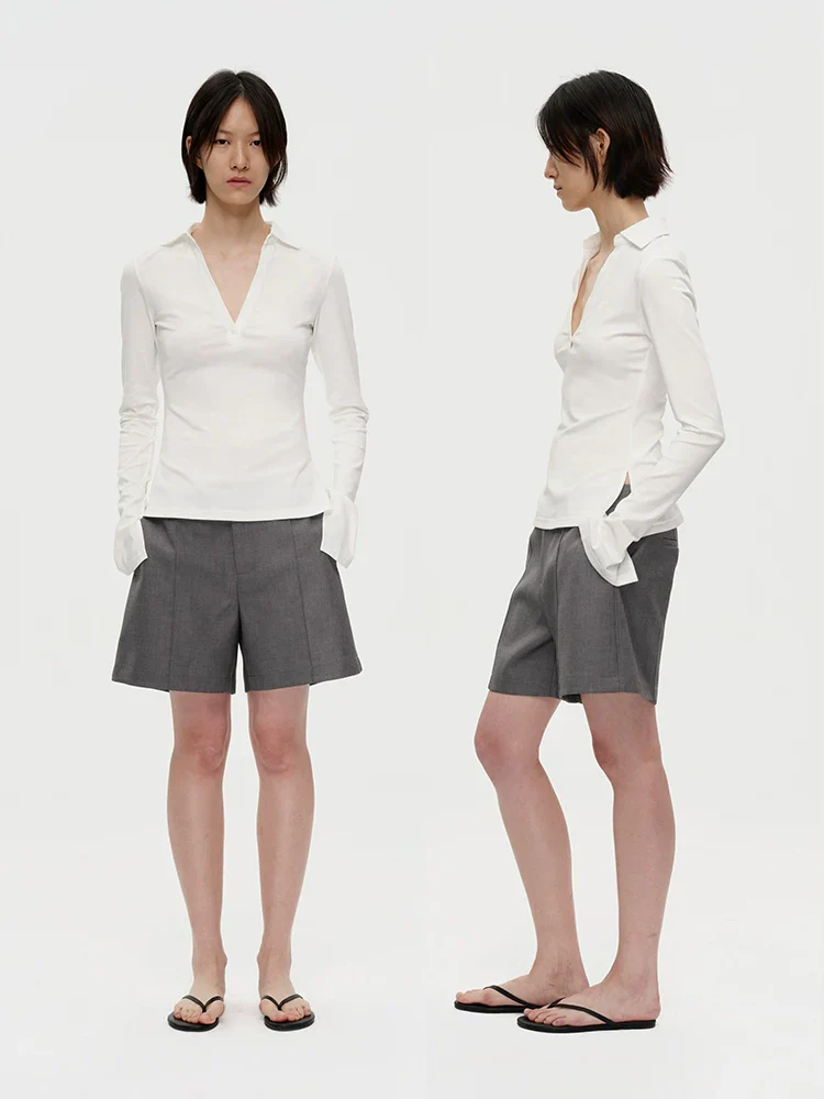 Slim V-Neck Polo Tee - Image 4
