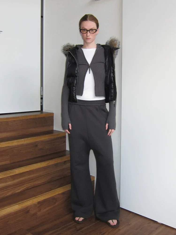 Slim Wool Knit Hoodie Cardigan - Image 5