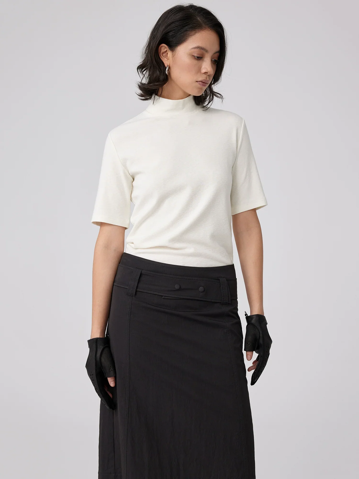 Slub Mock-Neck Tee