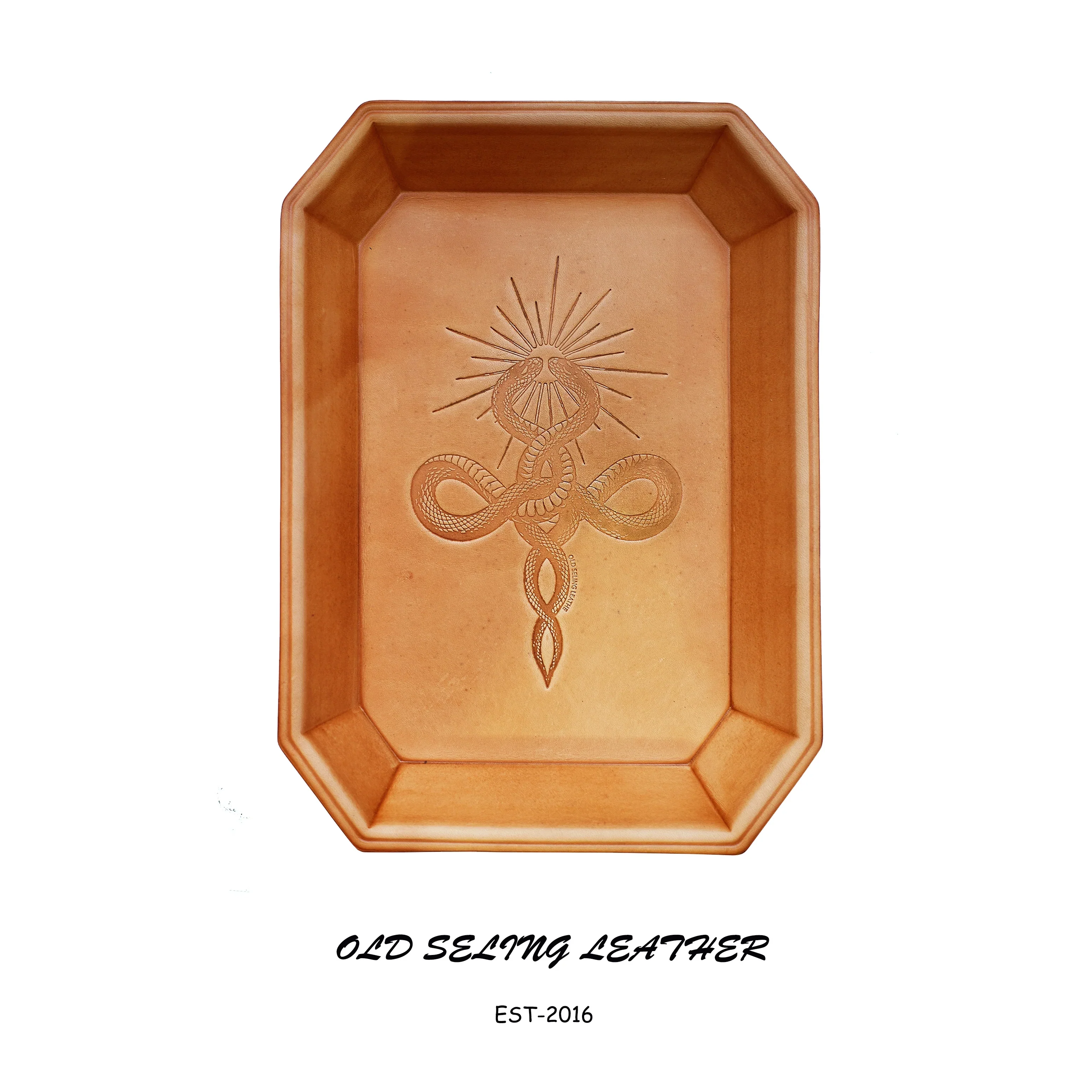Snake-Embossed Leather Valet Tray - Image 7
