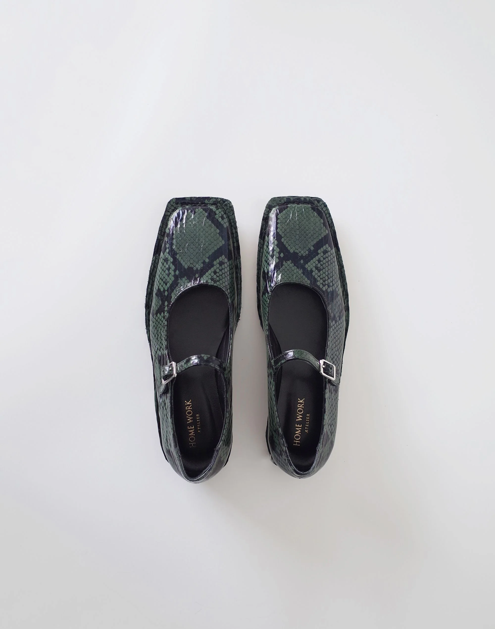 Snakeskin Print Mary Jane Flats