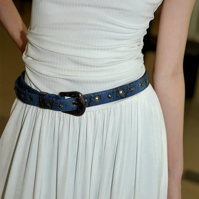 Snakeskin Western Grommet Belt