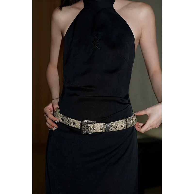 Snakeskin Western Grommet Belt - Image 2
