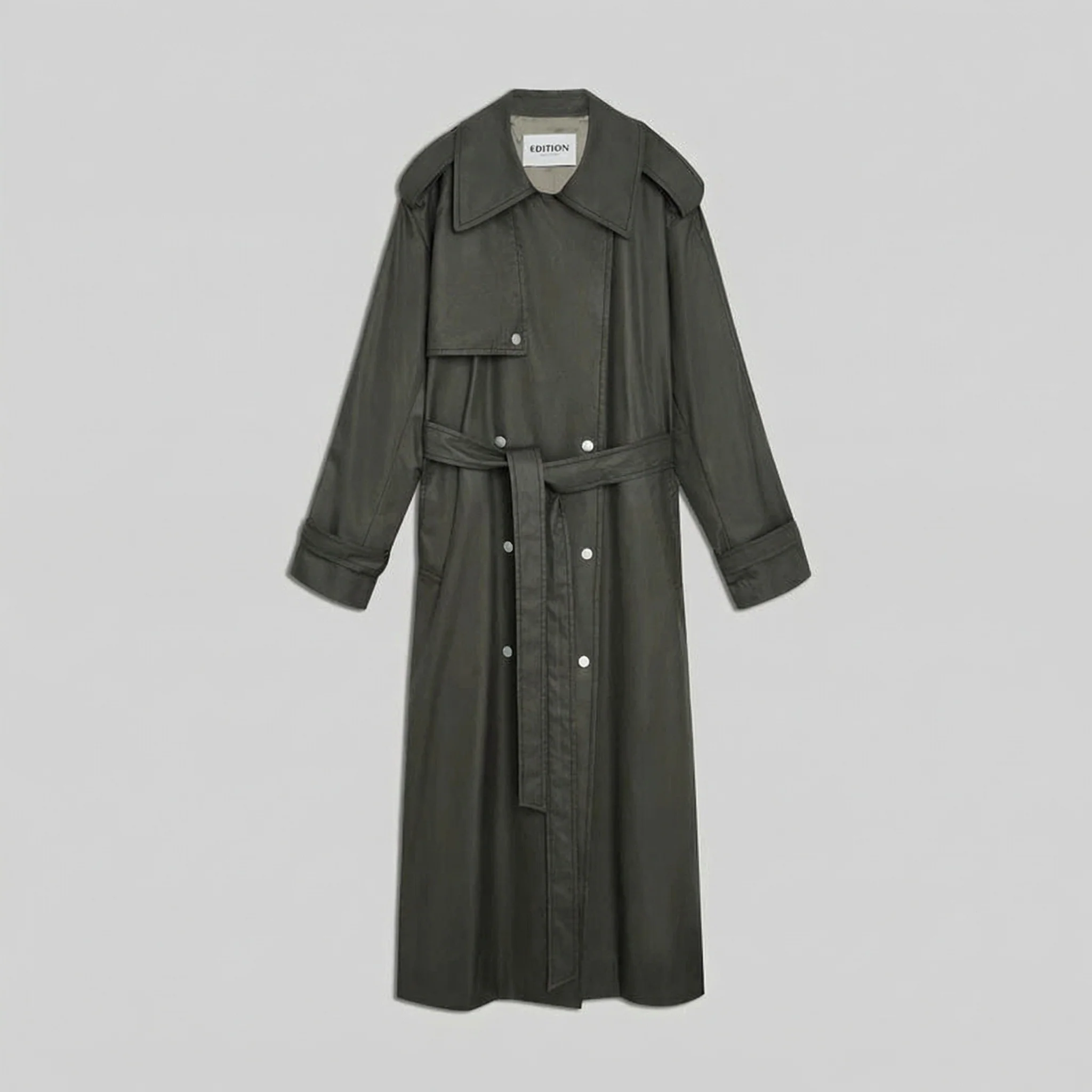 Snap-Front Trench Coat