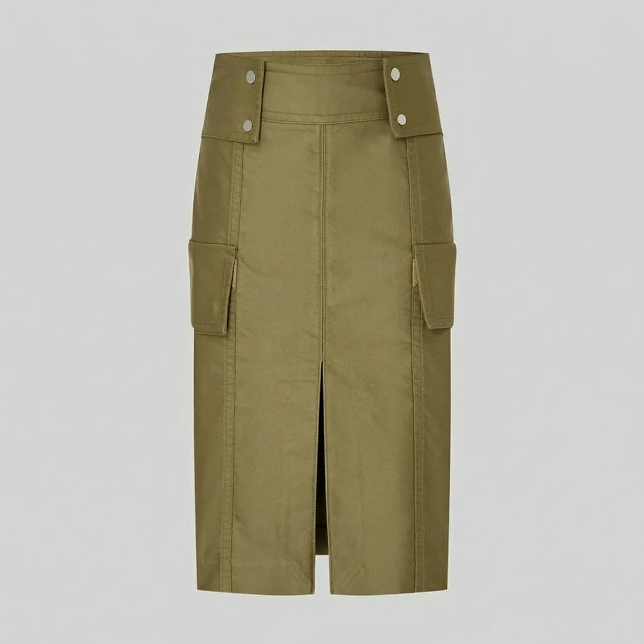 Snap-Tab Cargo Midi Skirt - Image 5
