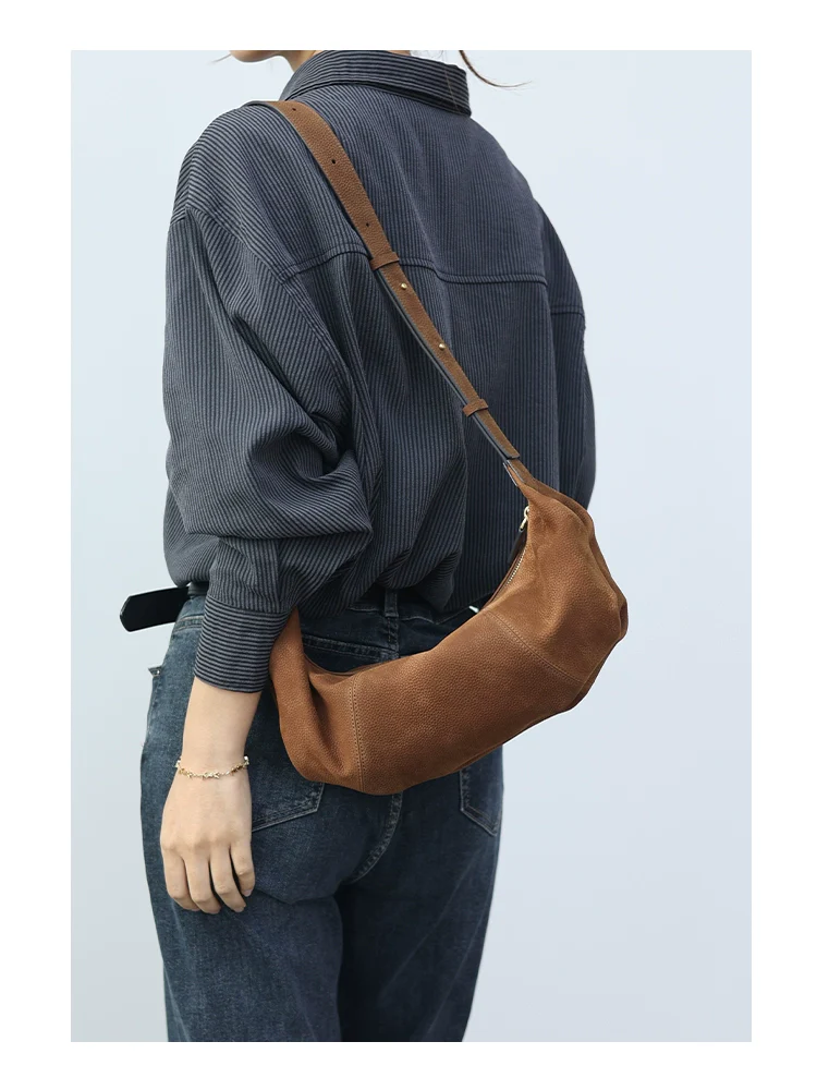 Soft Leather Croissant Bag - Image 7