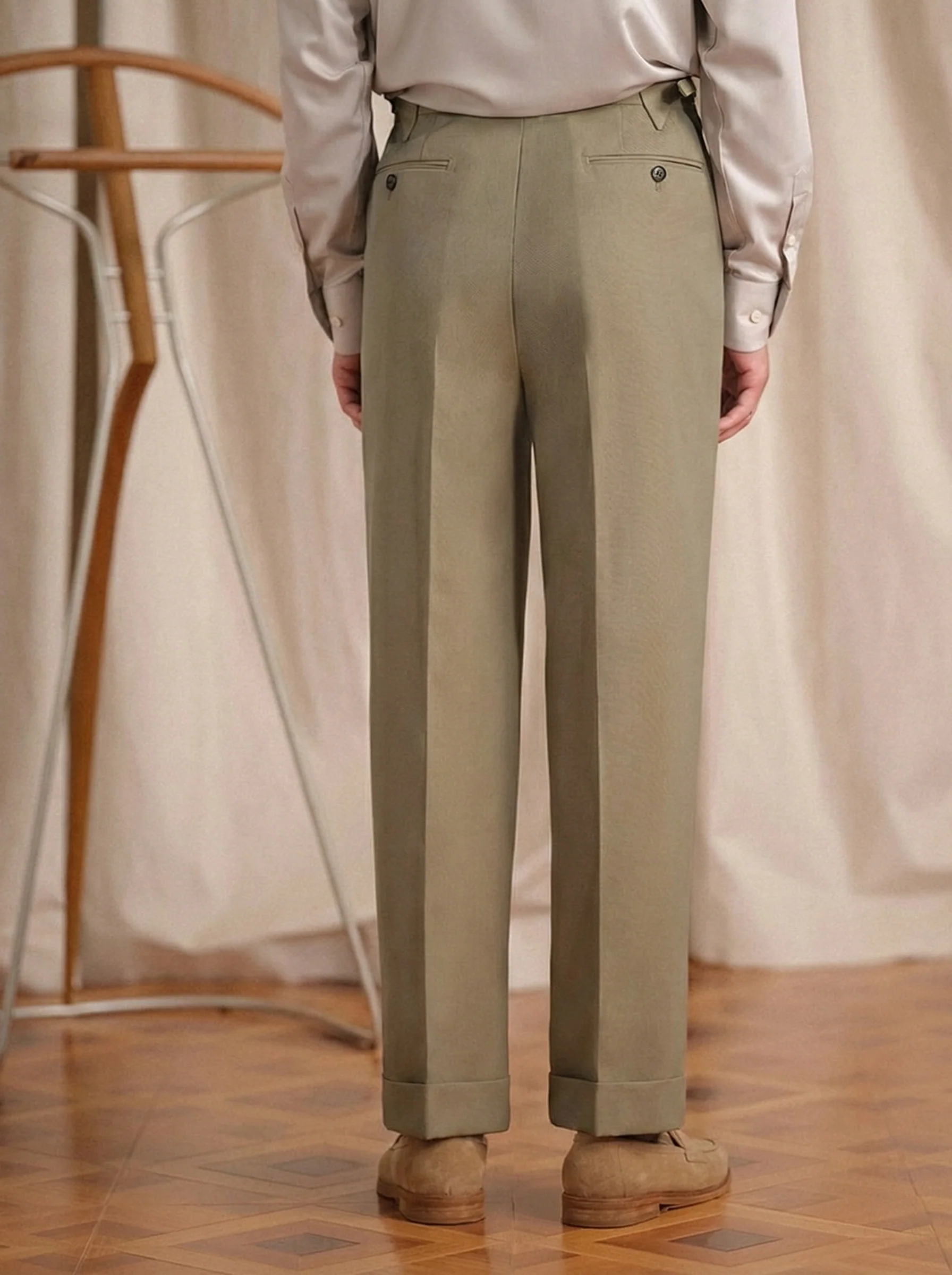 Solaro Wool Pleated Trousers
