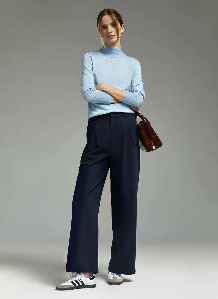 Sophie Wide-Leg Wool Trousers - Image 2