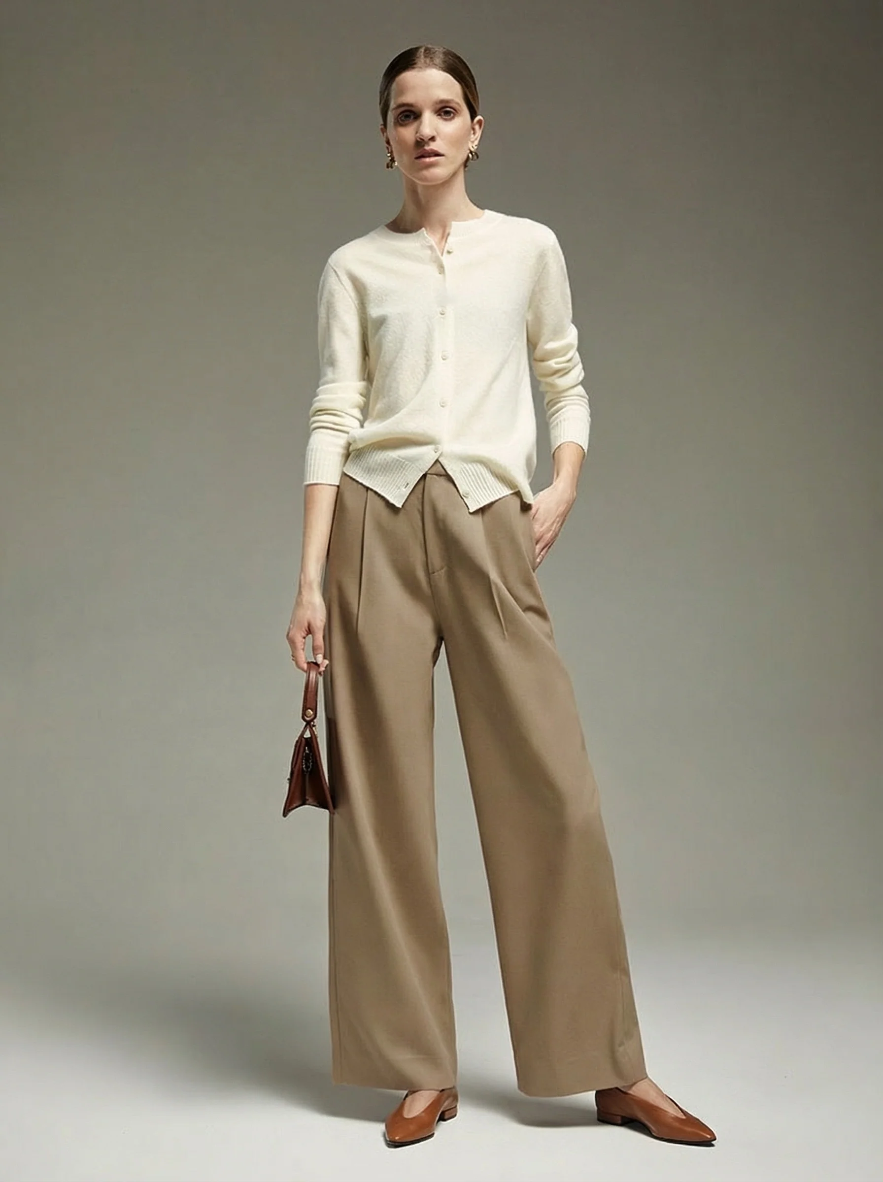 Sophie Wide-Leg Wool Trousers - Image 5
