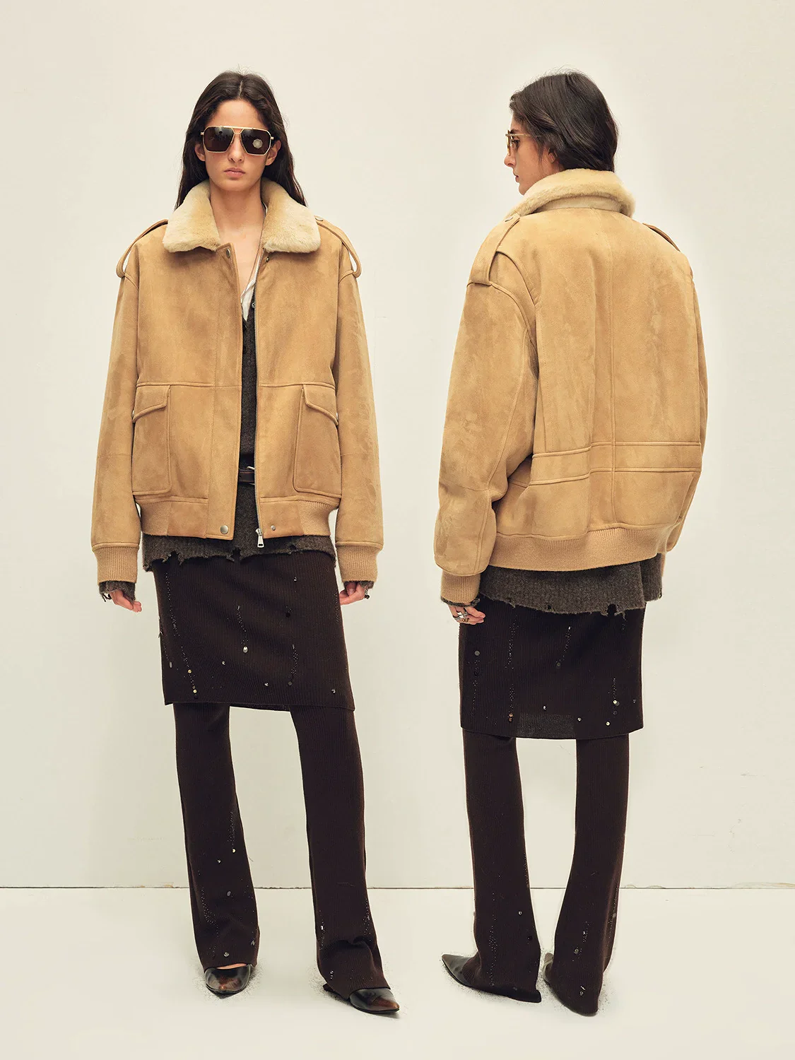 Spanish Merino Shearling Aviator Jacket - Image 4