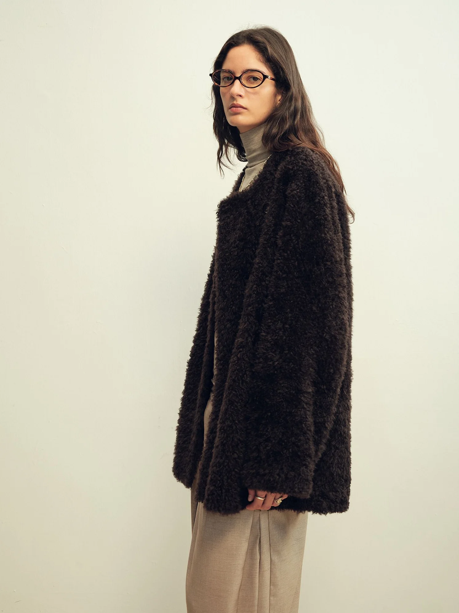 Spanish Merino Shearling Cocoon Coat - Image 3