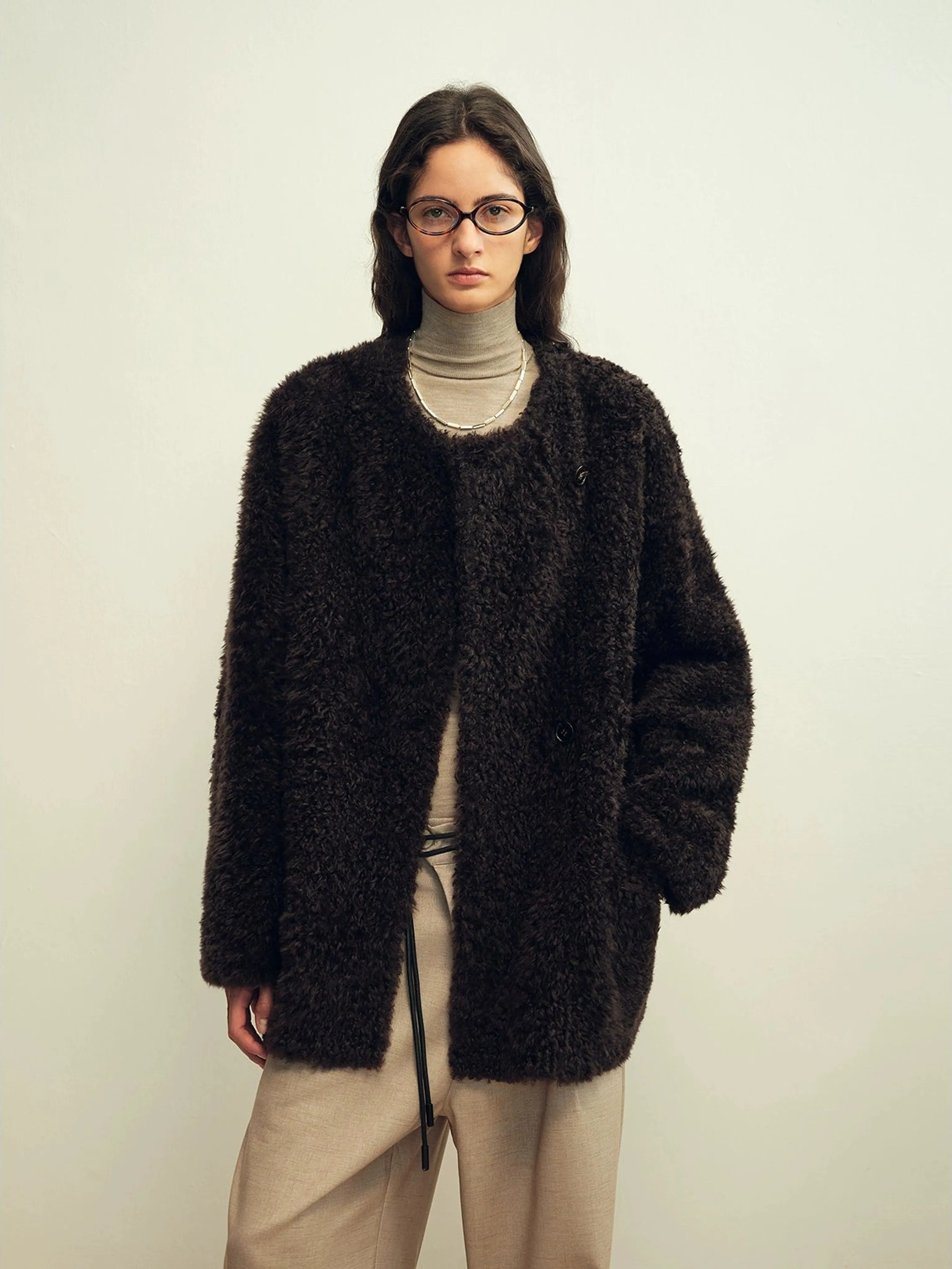 Spanish Merino Shearling Cocoon Coat - Image 5