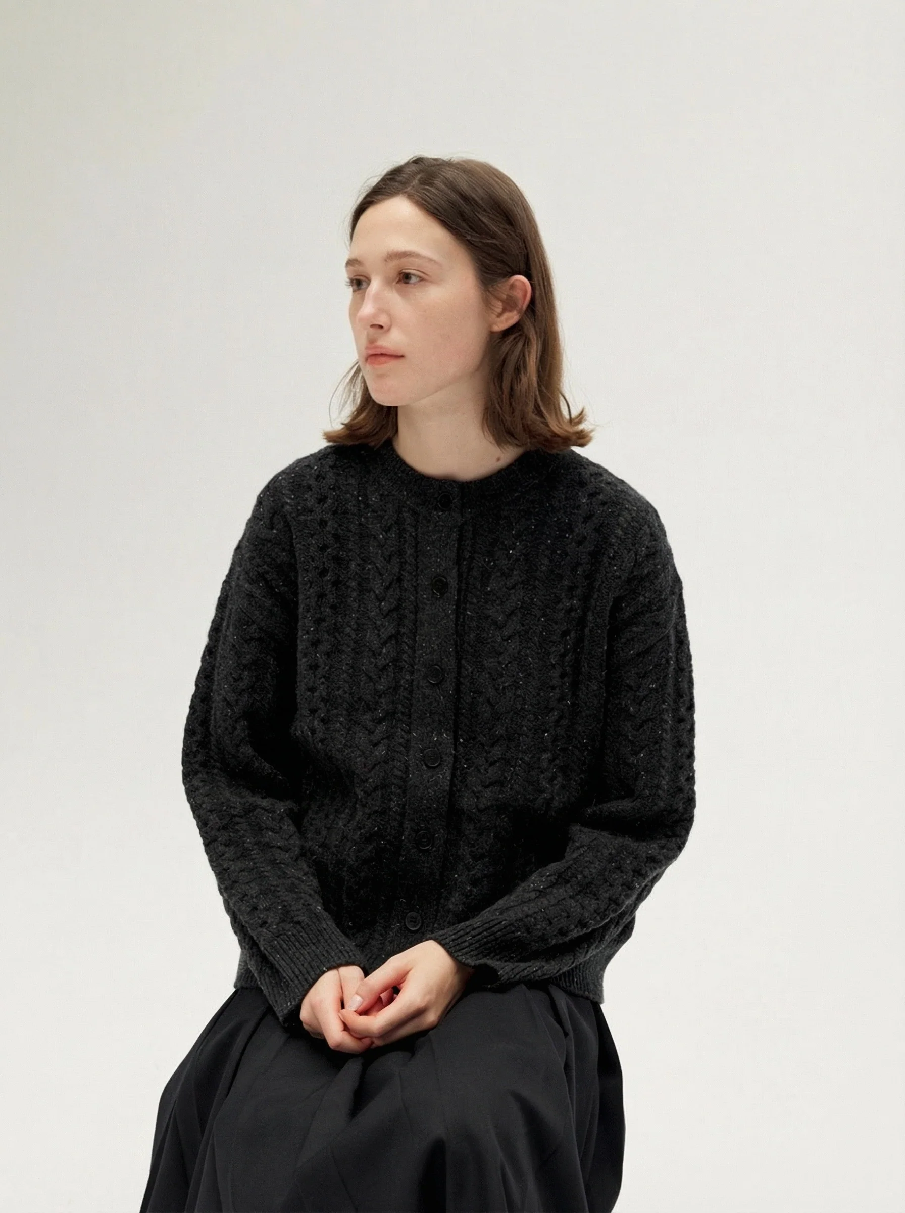 Speckled Cable Cardigan