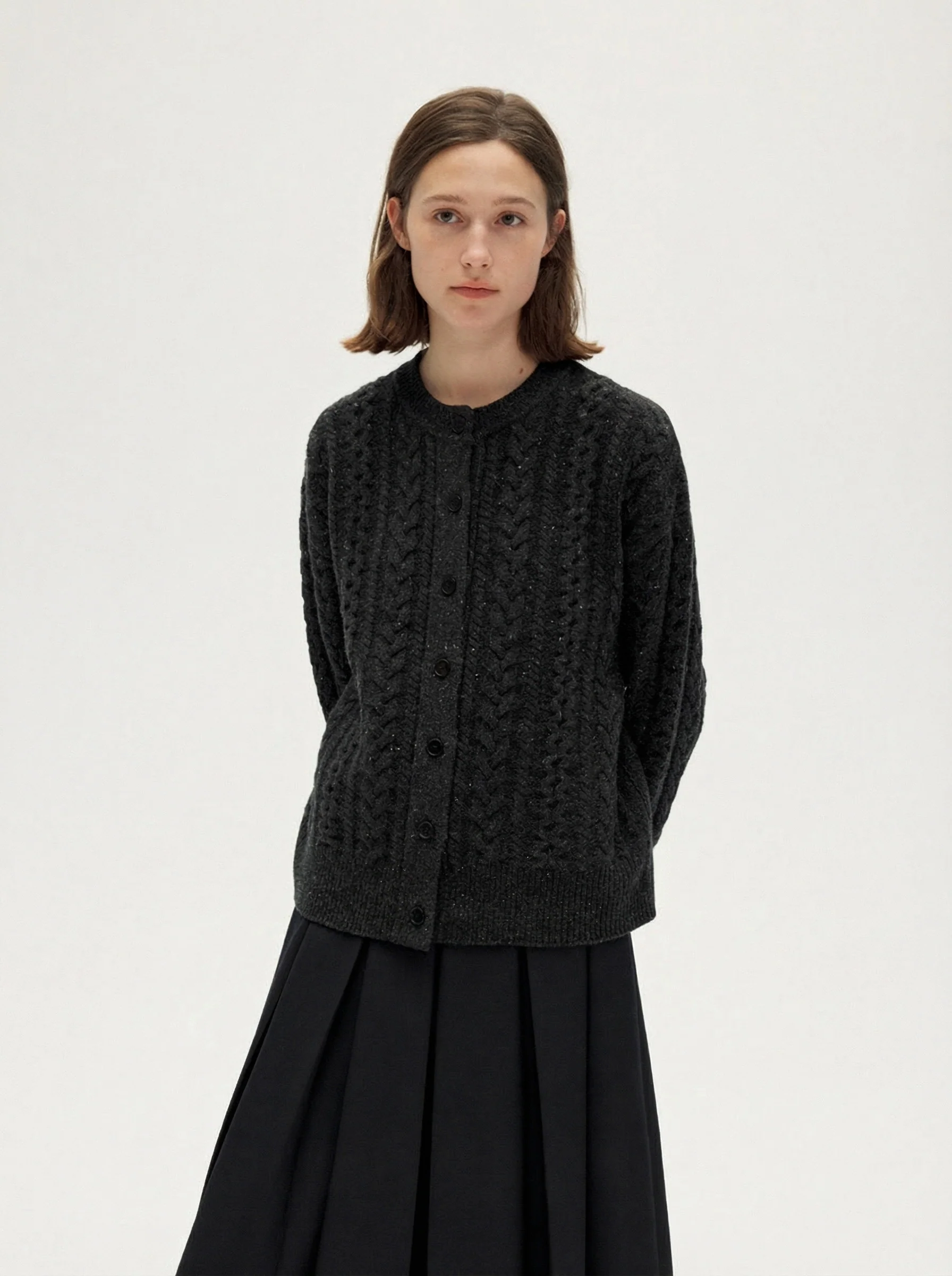 Speckled Cable Cardigan - Image 3