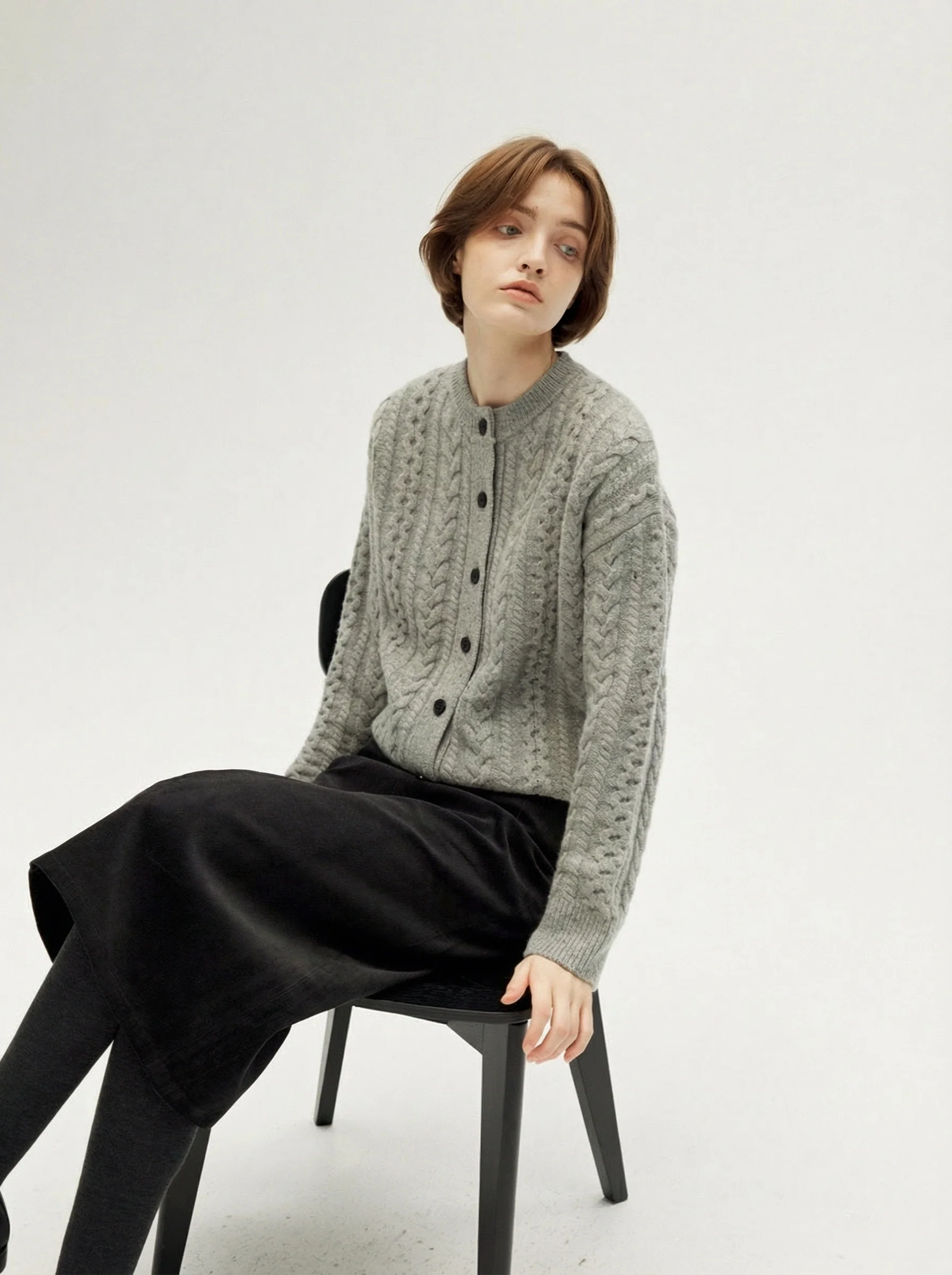 Speckled Cable Cardigan - Image 5