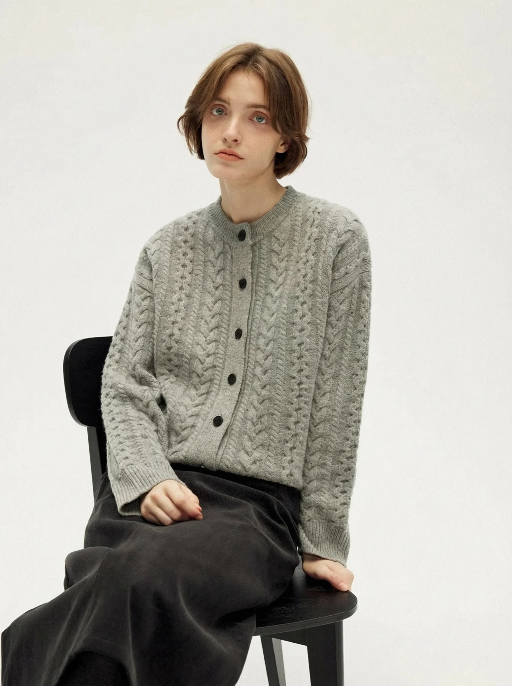 Speckled Cable Cardigan - Image 7