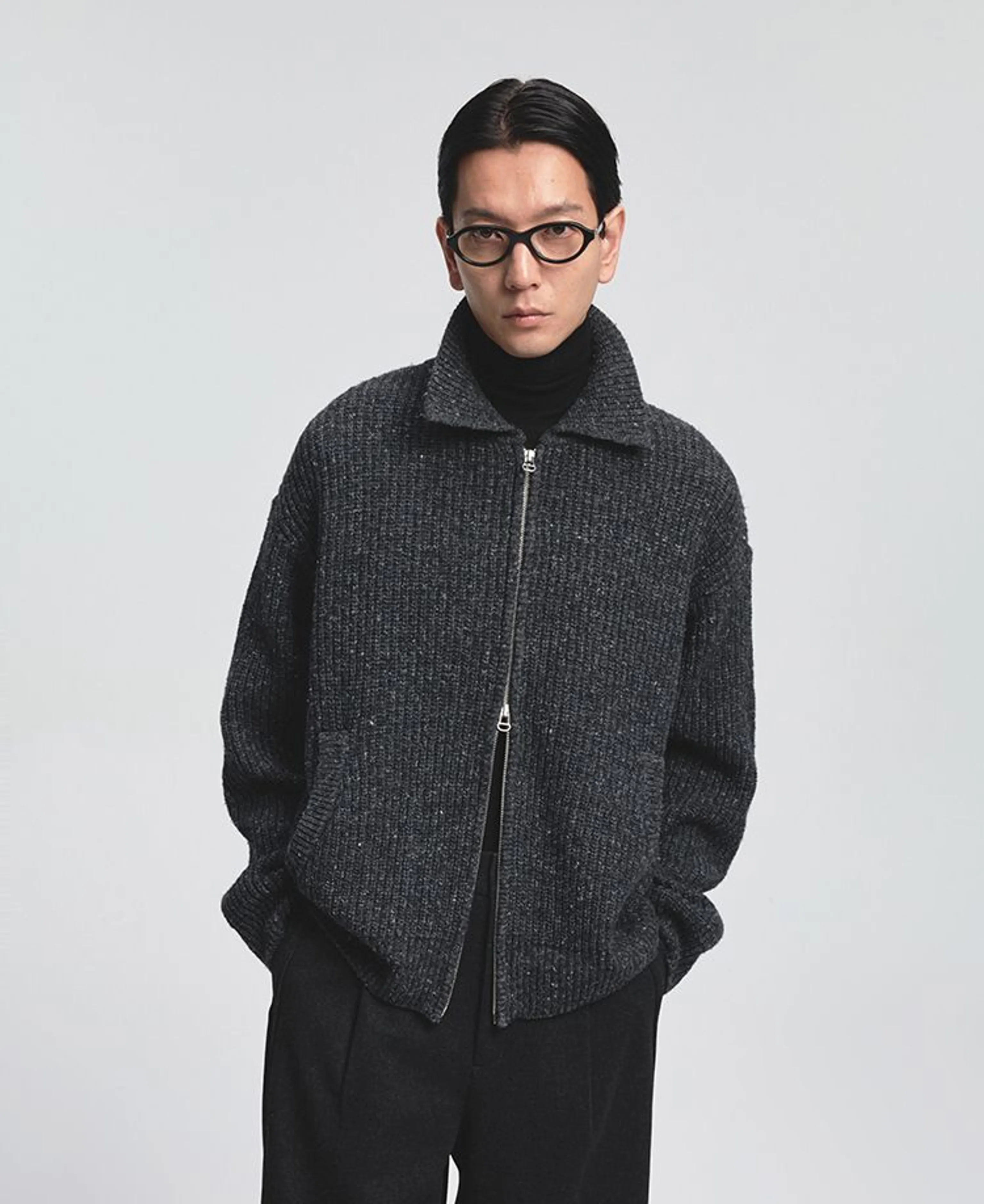 Speckled Wool-Blend Zip Cardigan - Image 6