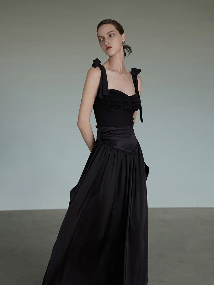 Spliced High-Waist Maxi Skirt - Image 3