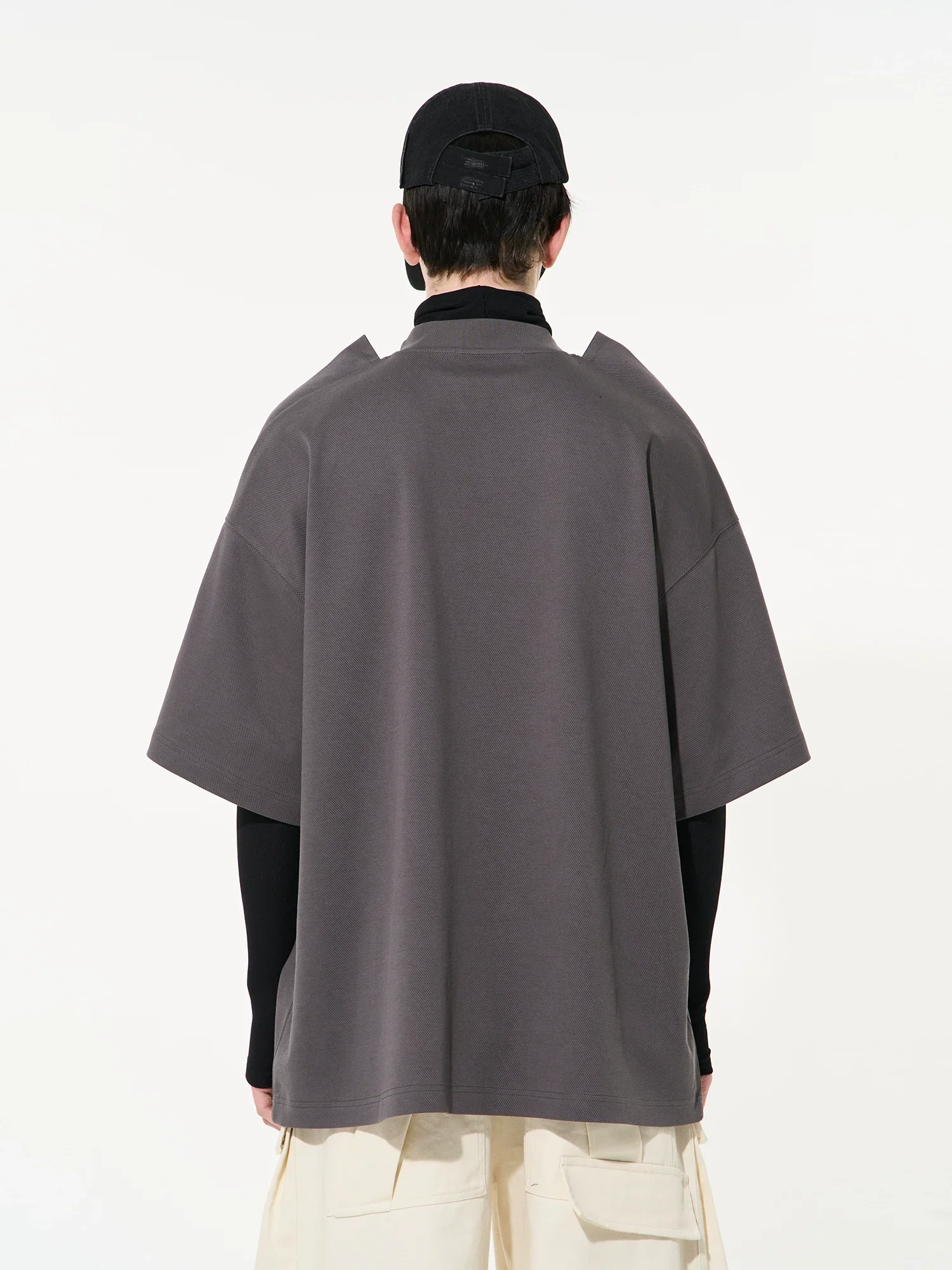 Spliced-Shoulder Oversized Tee - Image 2