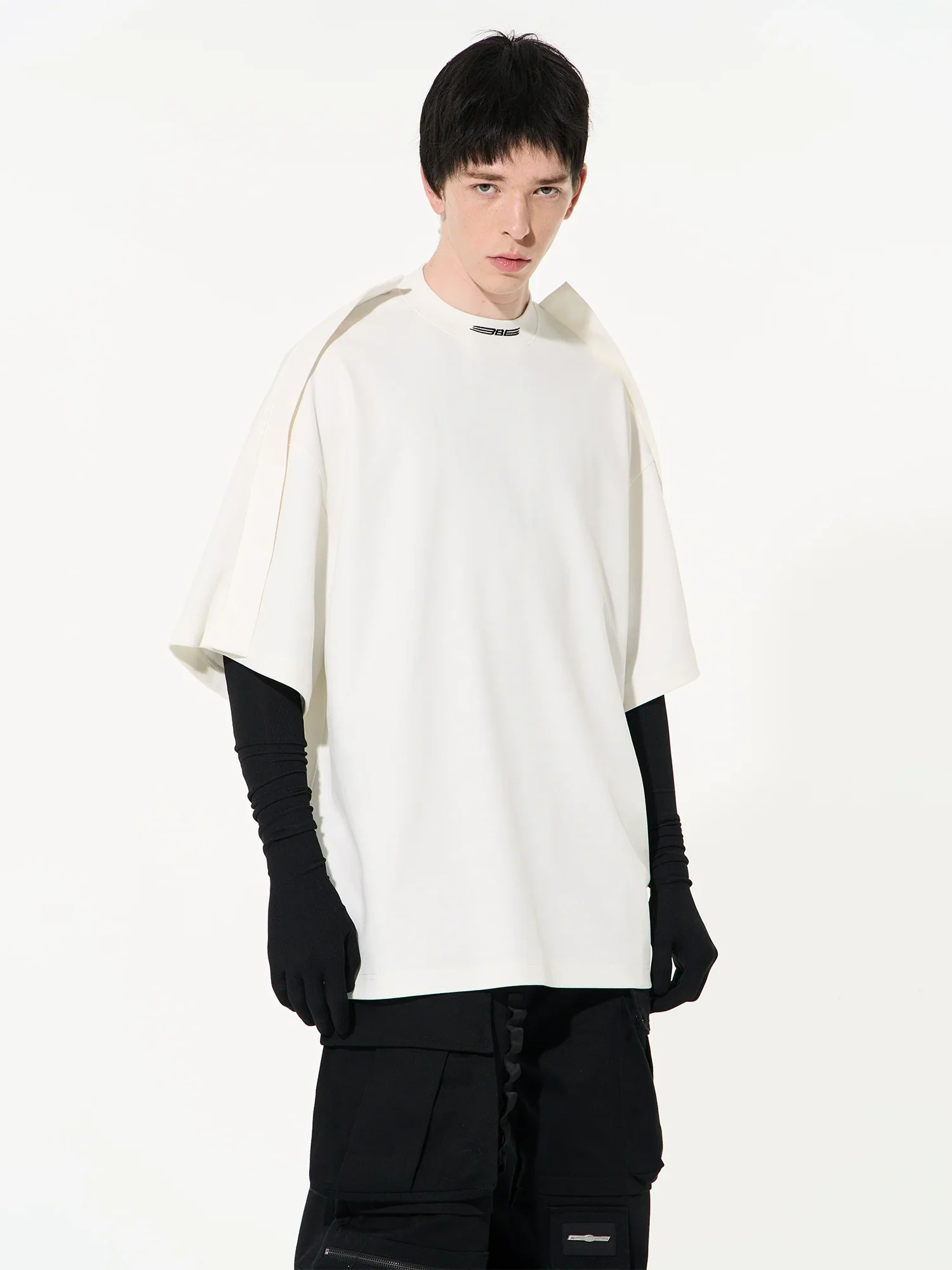 Spliced-Shoulder Oversized Tee - Image 3