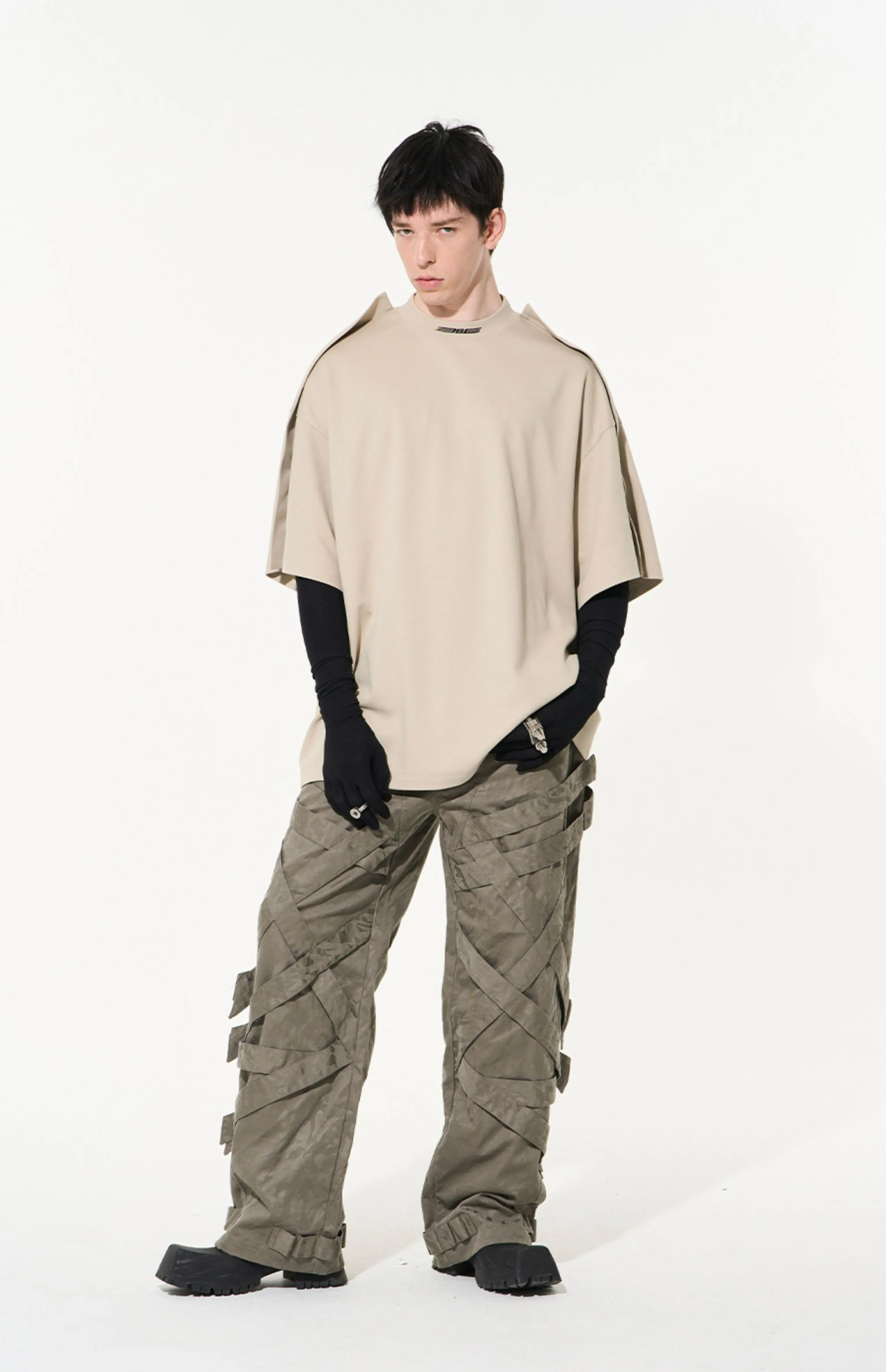 Spliced-Shoulder Oversized Tee - Image 7