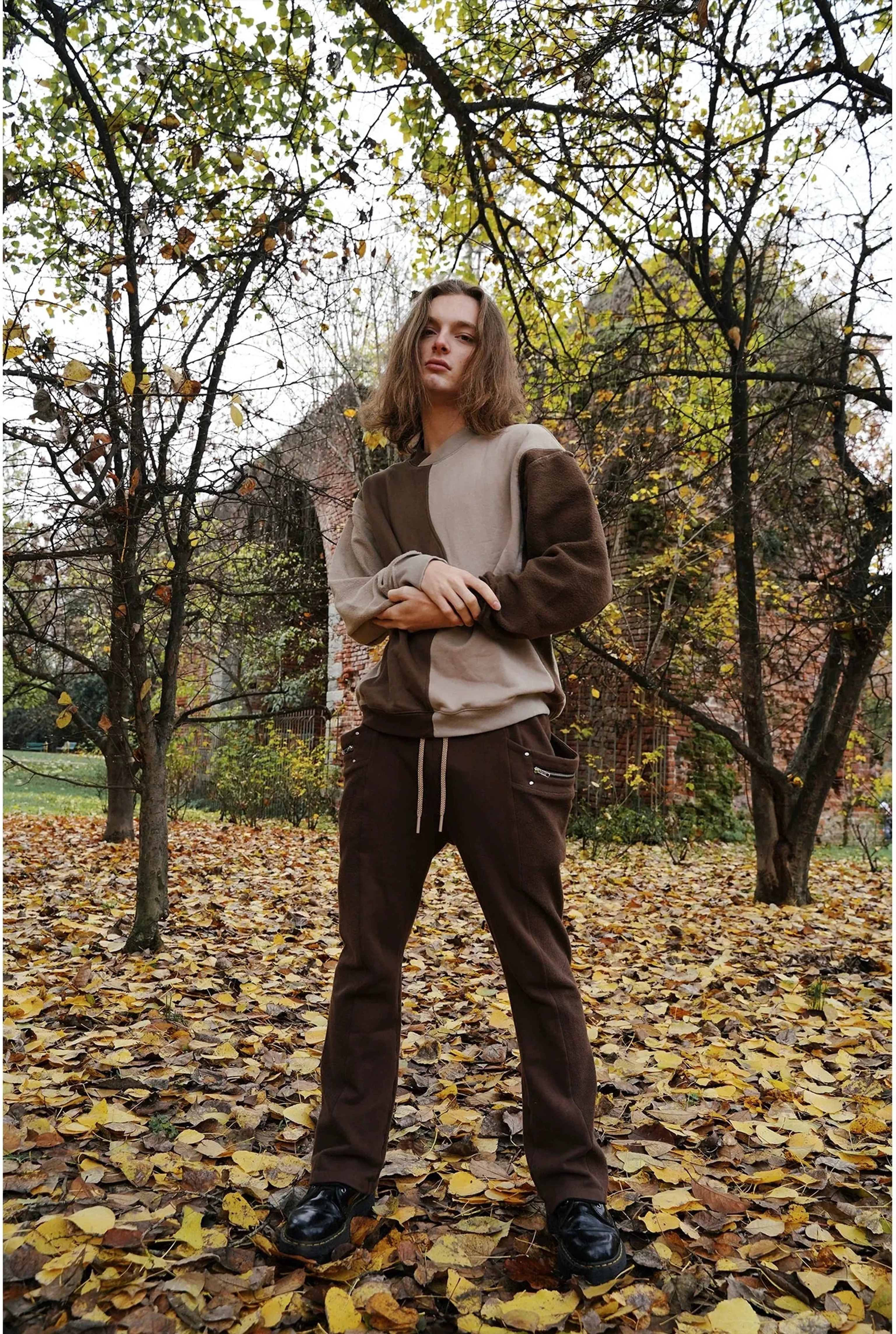 Splicing Bootcut Sweatpants - Image 7