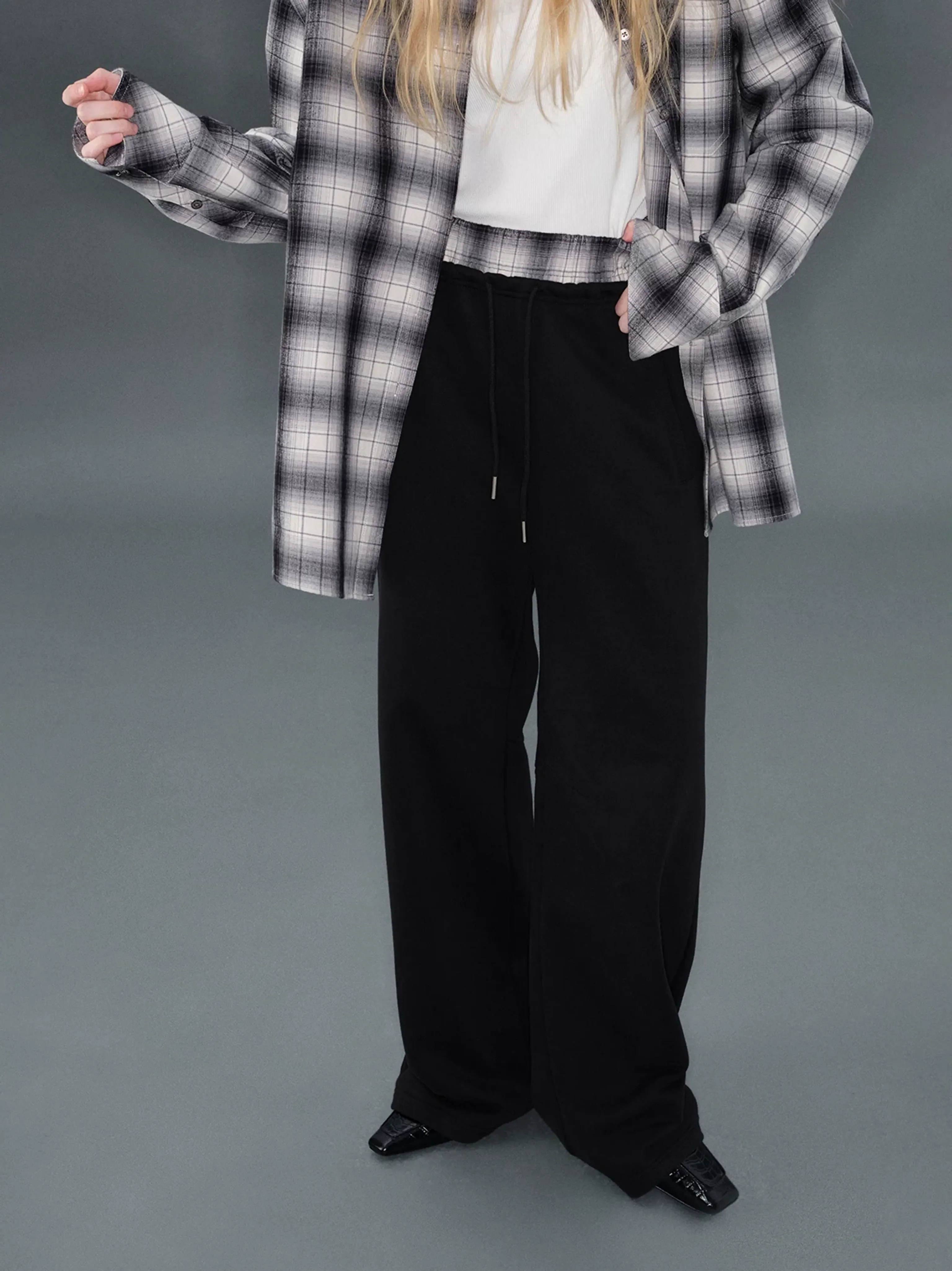 Splicing Drawstring Sweatpants - Image 4