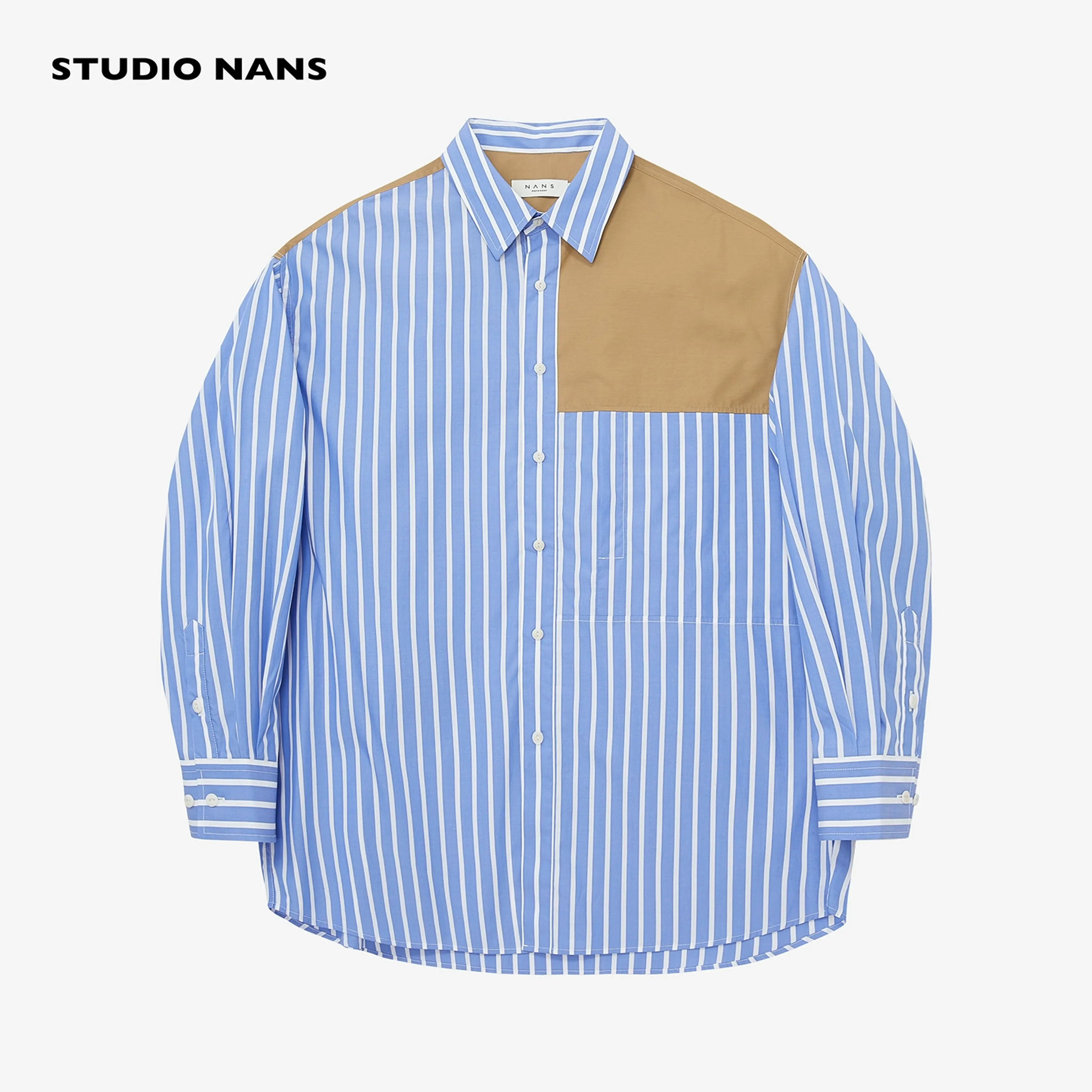 Split Contrast Patchwork Shirt - Image 6