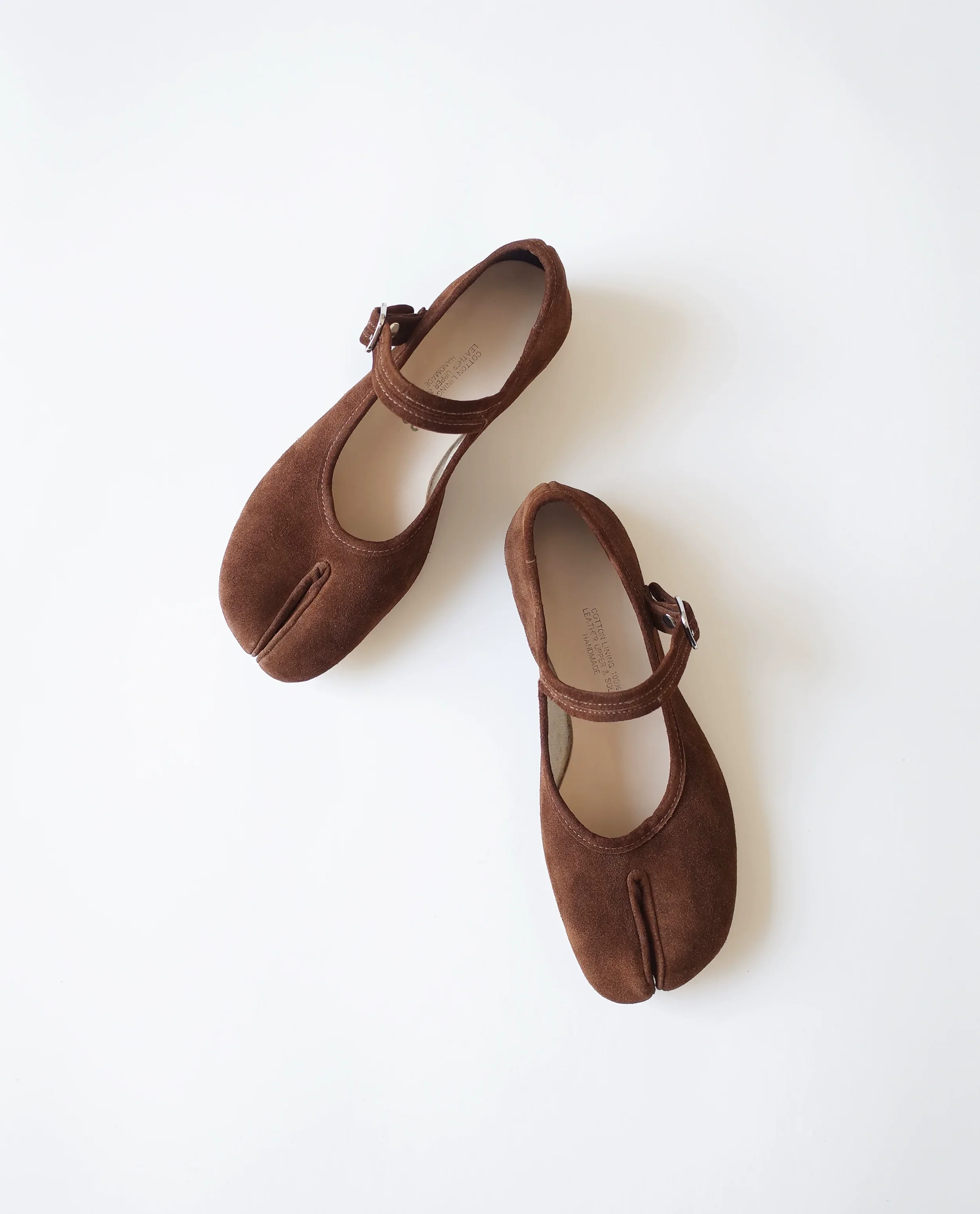 Split-Toe Suede Mary Jane Flats - Image 2