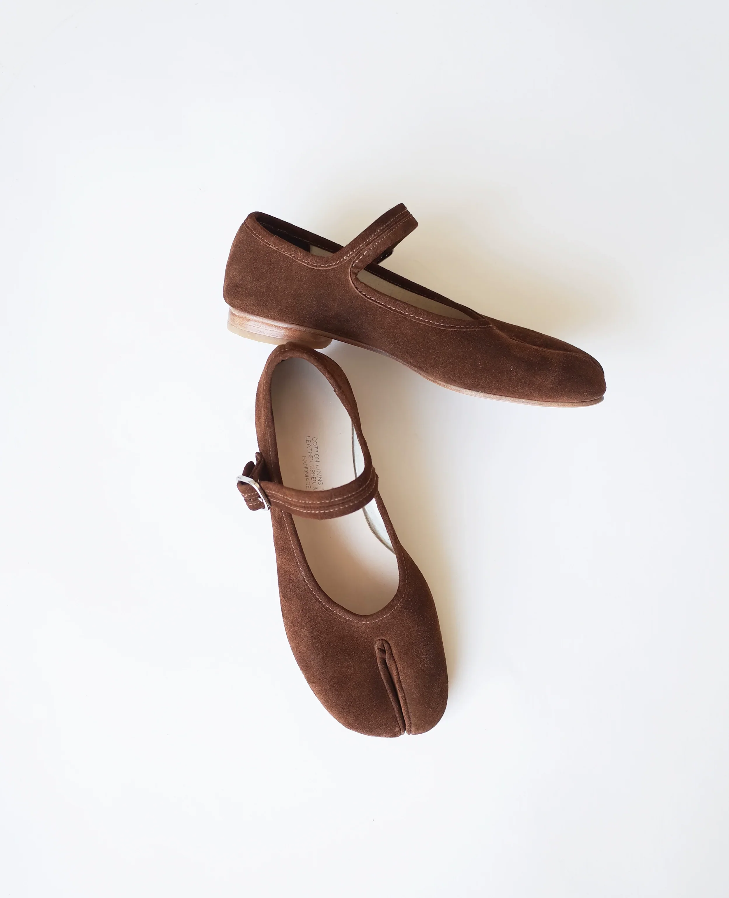 Split-Toe Suede Mary Jane Flats - Image 4