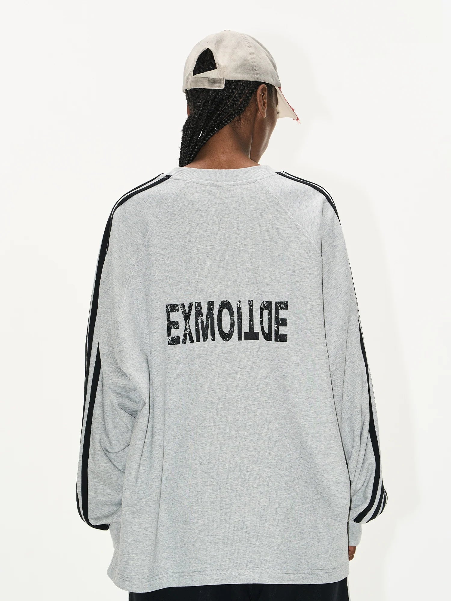 Sport Stripe Oversized Sweatshirt - Image 2