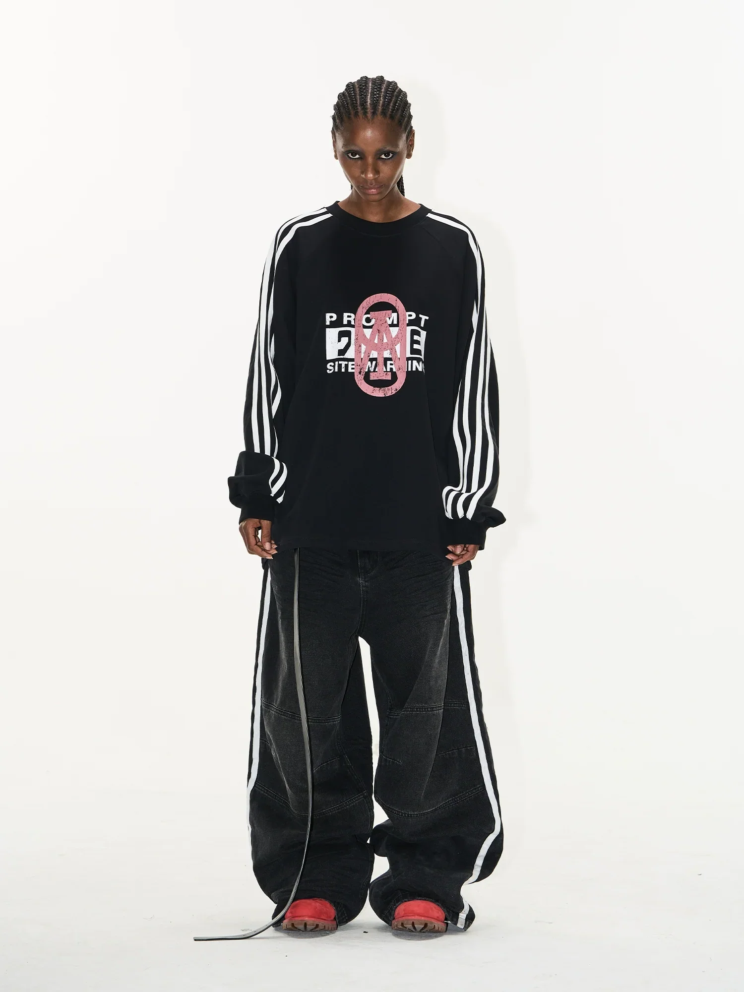 Sport Stripe Oversized Sweatshirt - Image 4