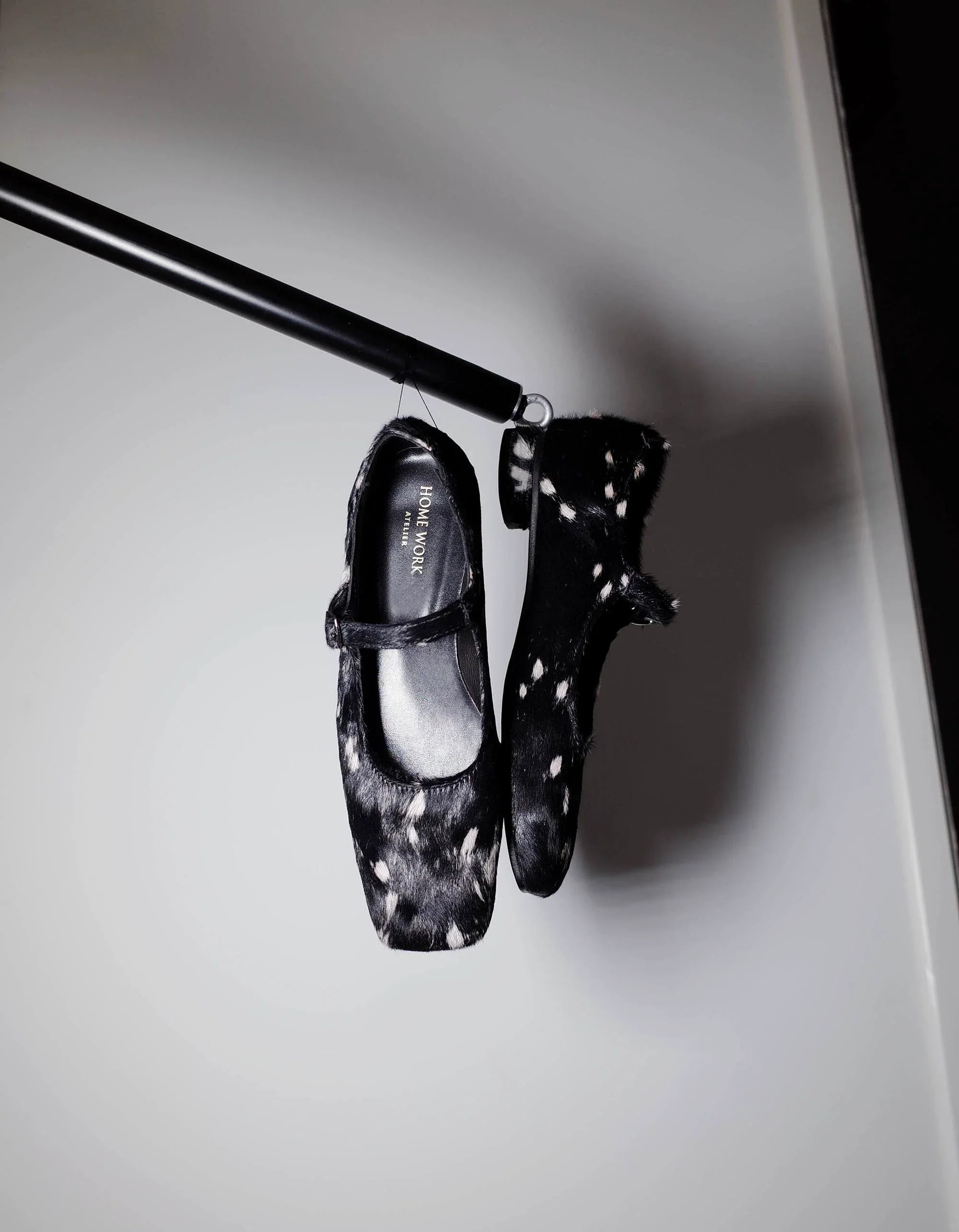 Spotted Horsehair Mary Jane Shoes