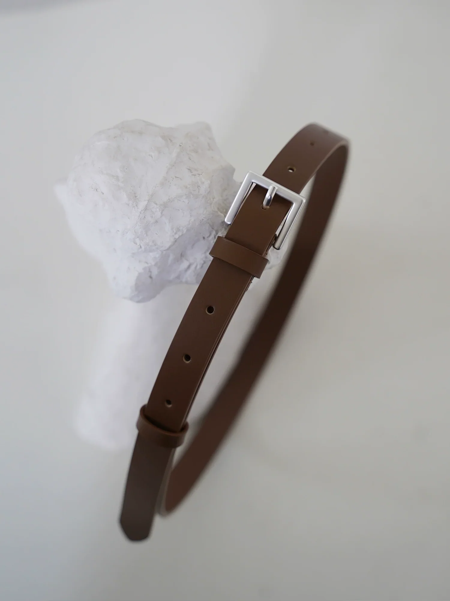 Square Buckle Leather Belt - Image 3