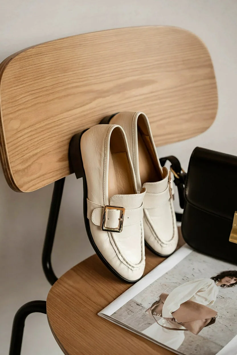 Square-Buckle Leather Loafers - Image 3
