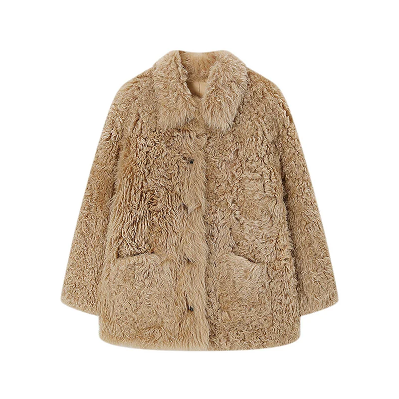 Square Collar Toscana Shearling Coat - Image 2