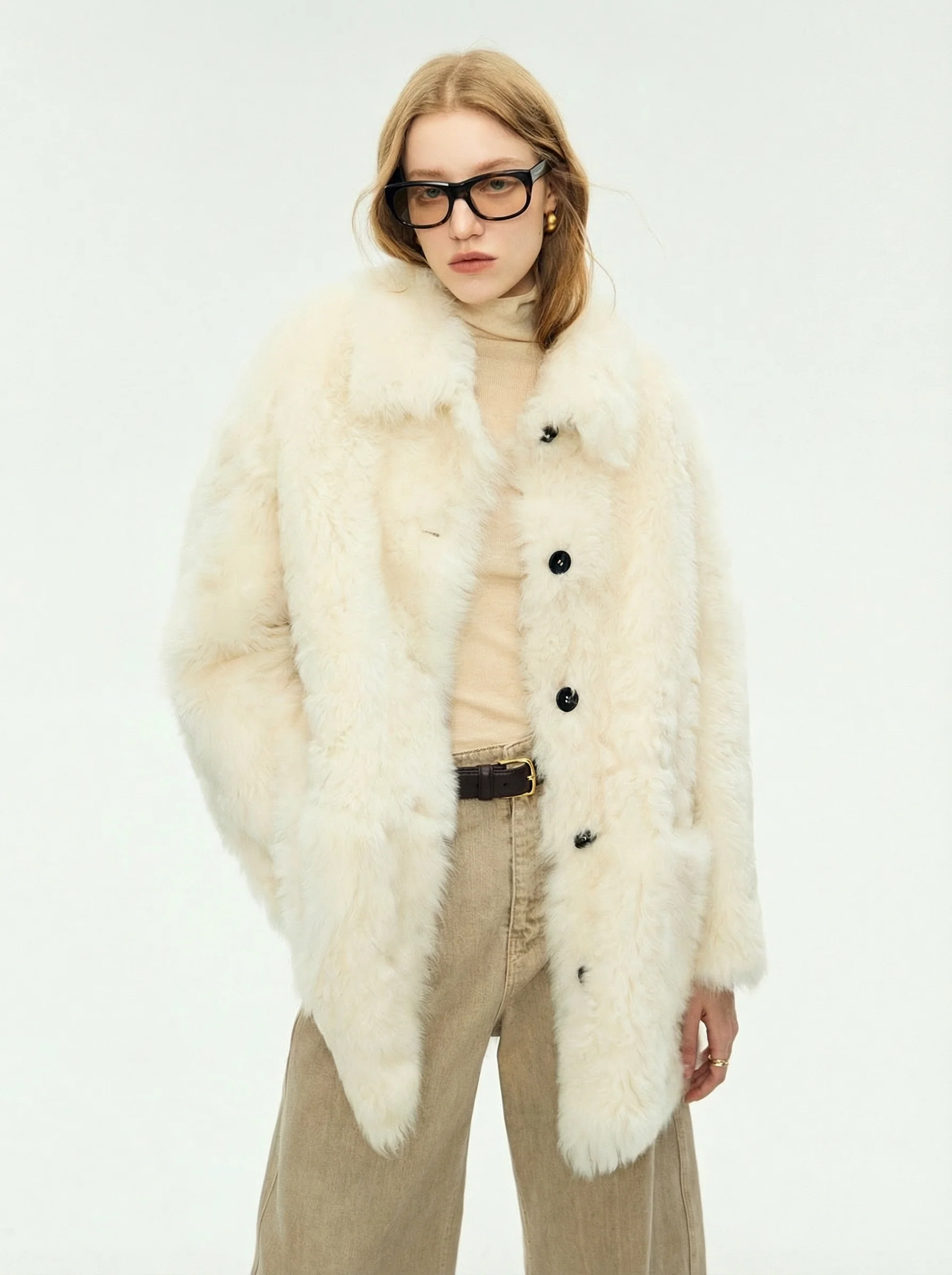Square Collar Toscana Shearling Coat - Image 3