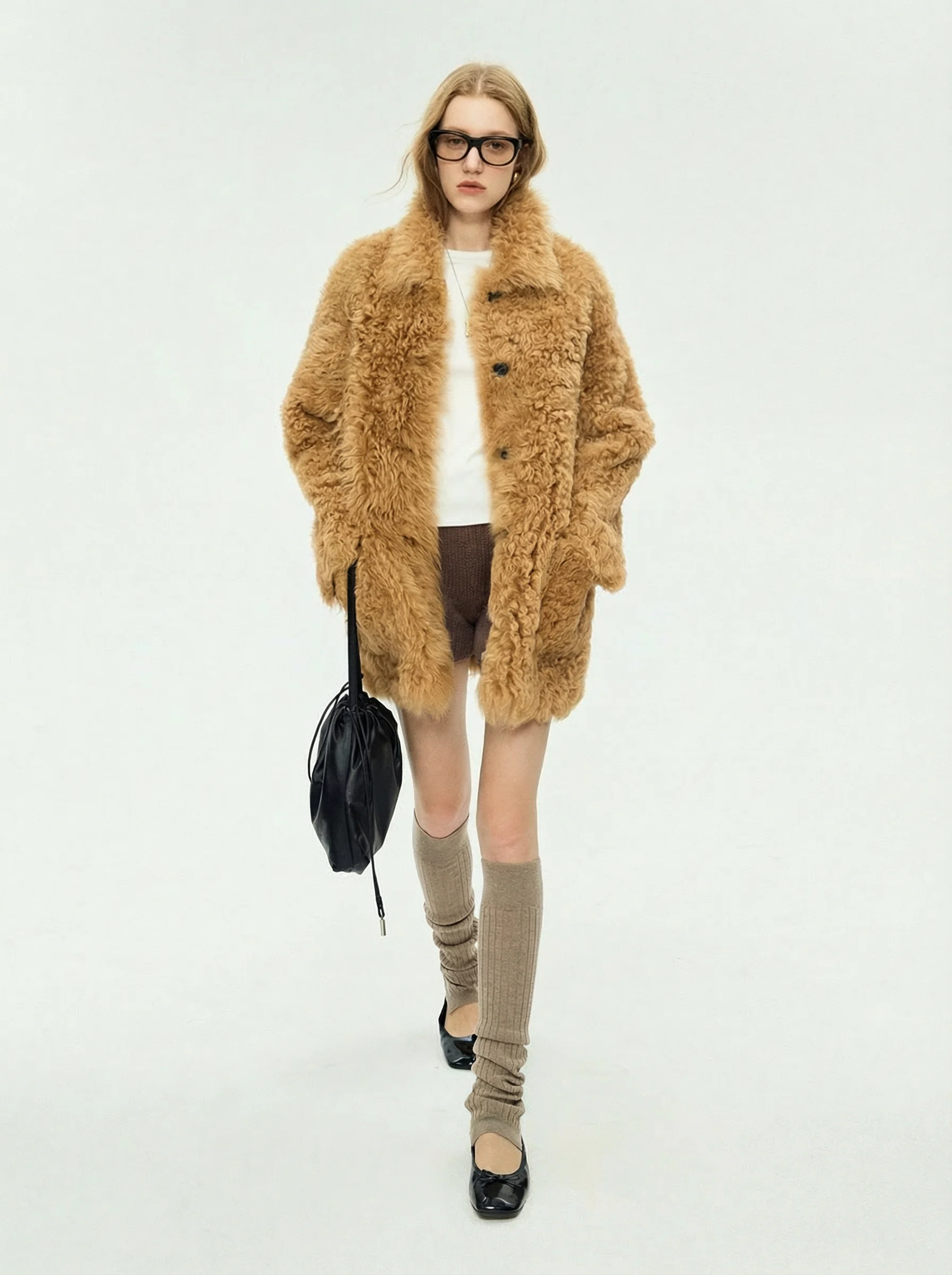 Square Collar Toscana Shearling Coat - Image 5