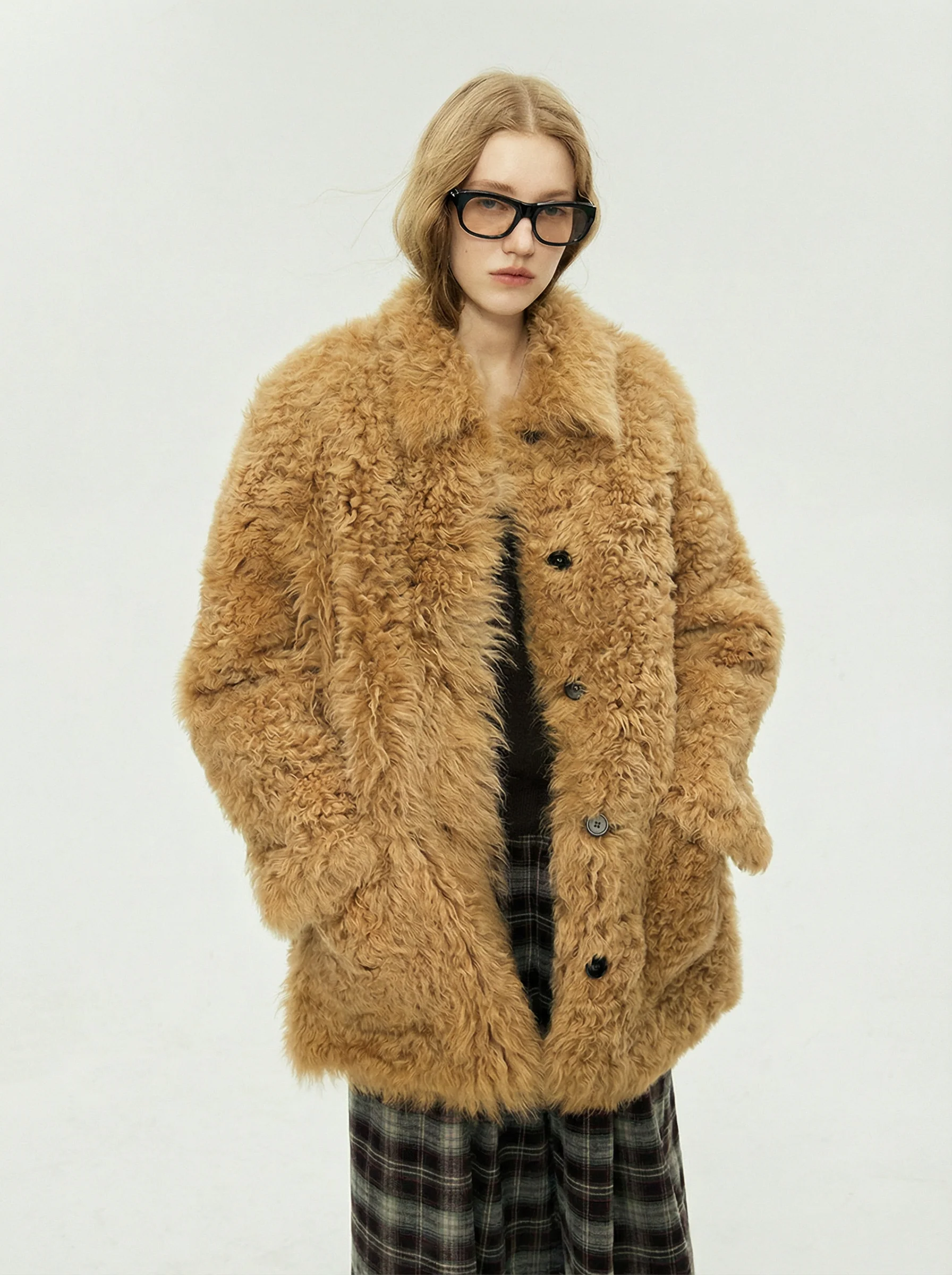 Square Collar Toscana Shearling Coat - Image 6