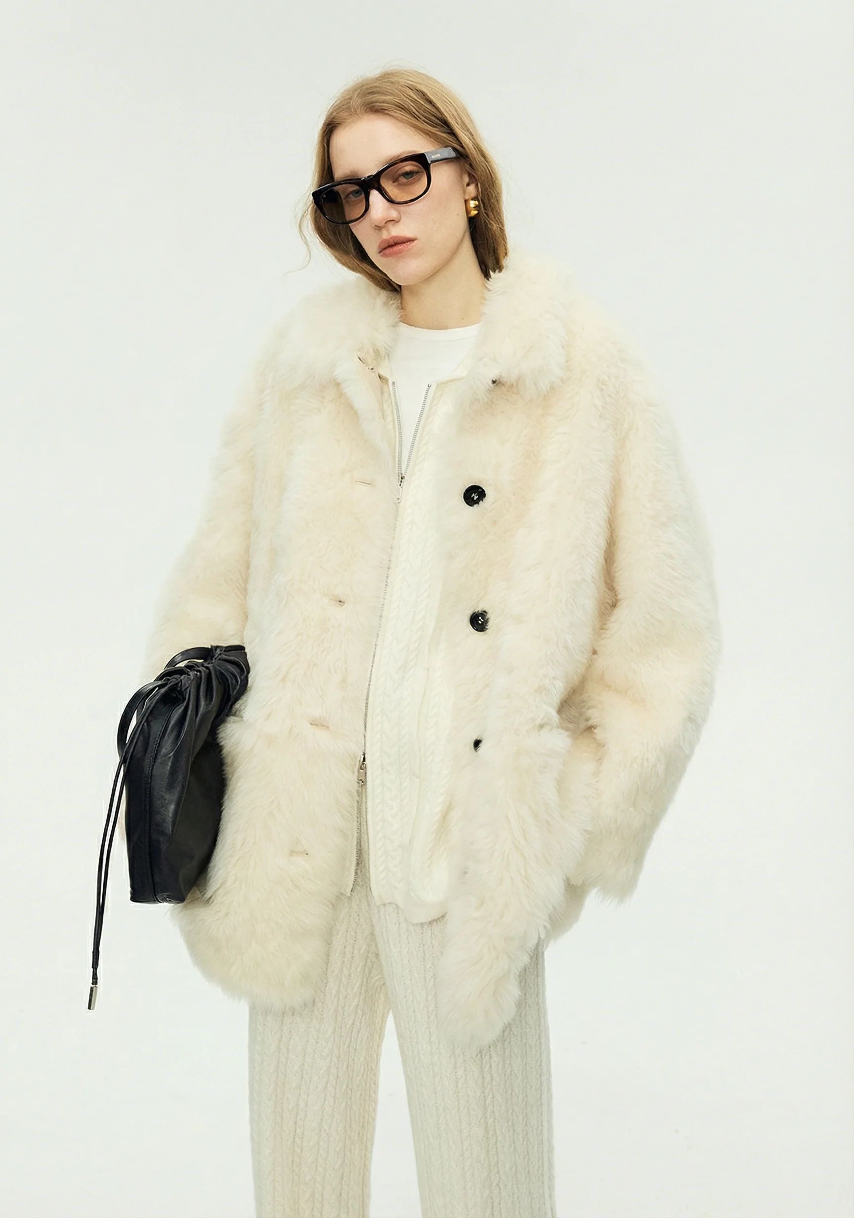 Square Collar Toscana Shearling Coat - Image 7