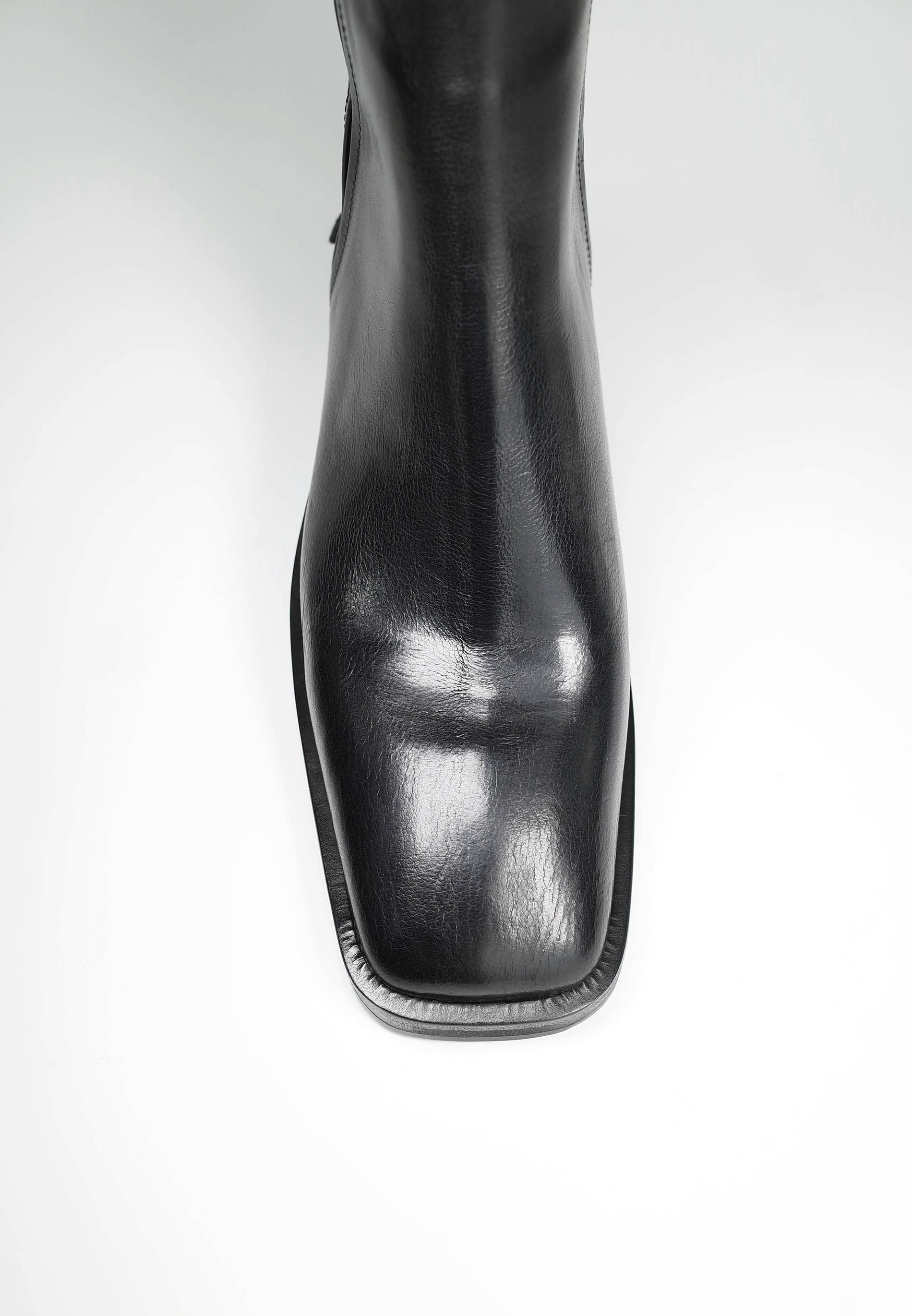 Square Toe Black Ankle Boots - Image 2