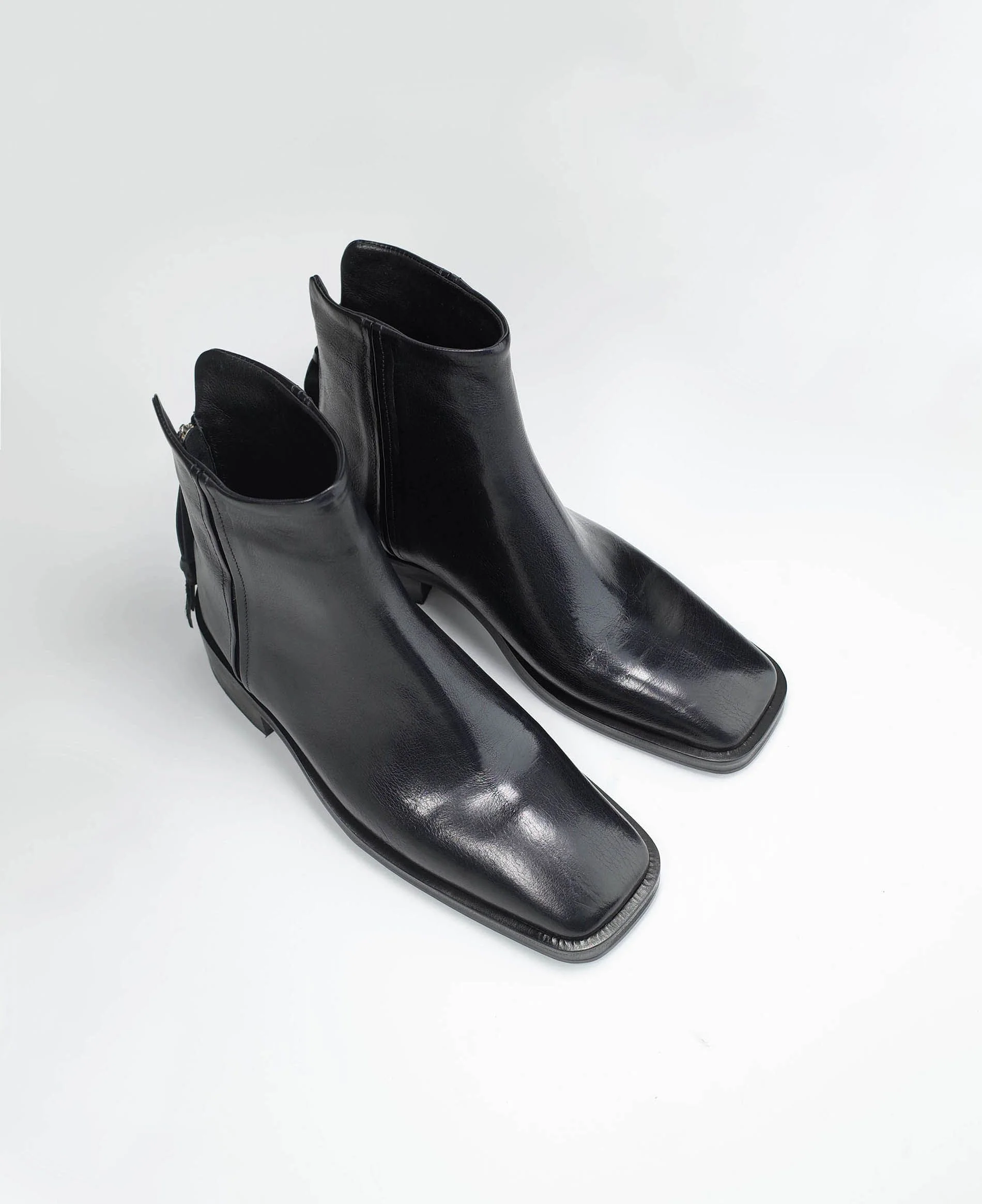 Square Toe Black Ankle Boots - Image 4
