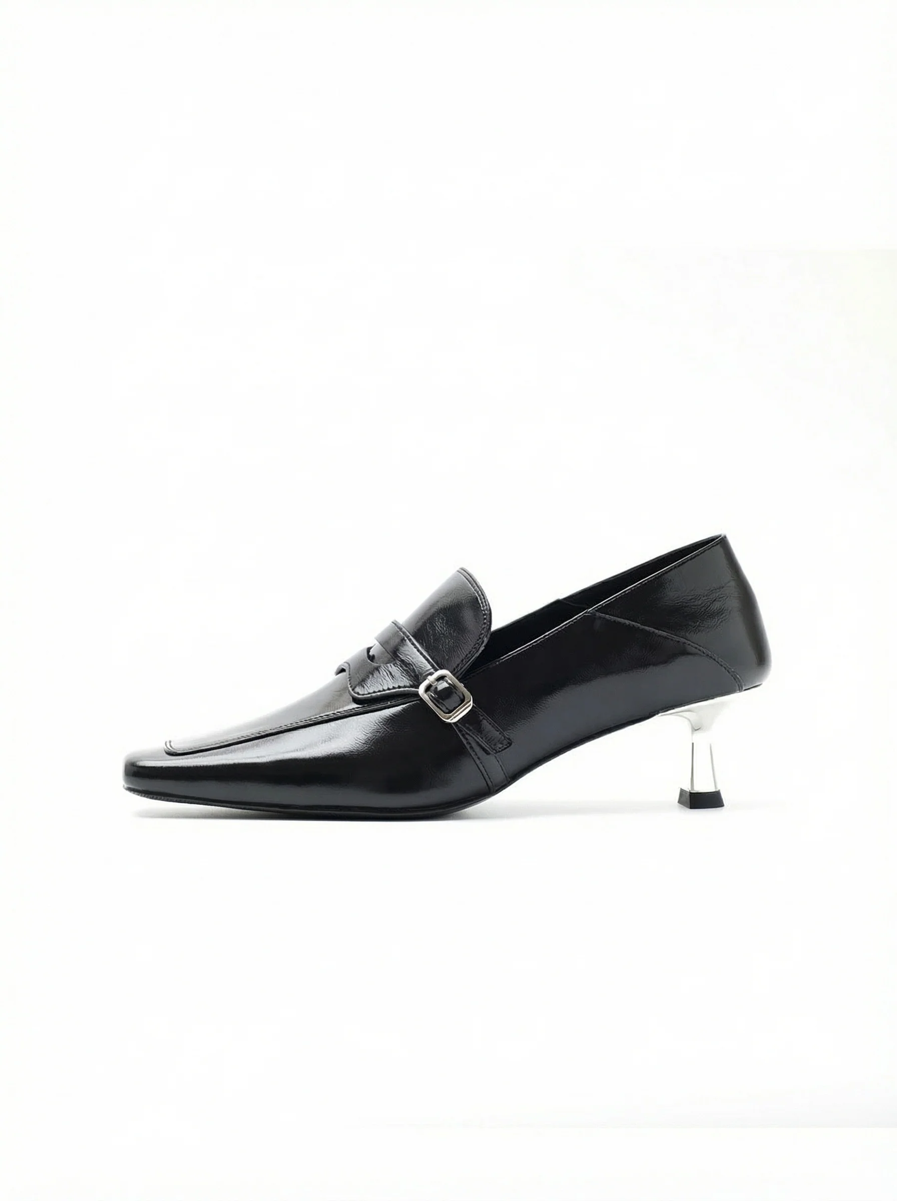 Square-Toe Buckle Loafers - Image 2