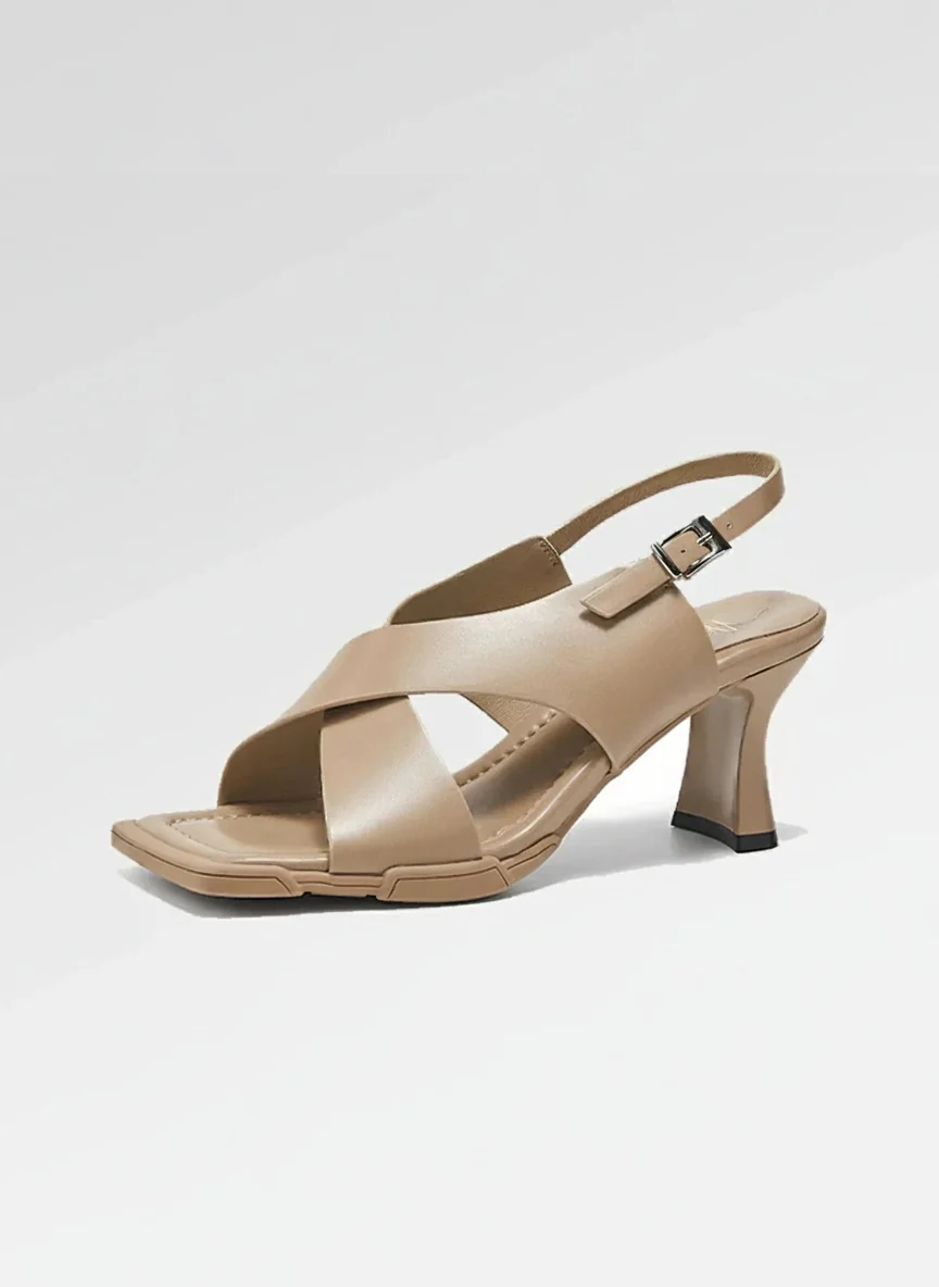 Square-Toe Crisscross Slingback Sandals - Image 4