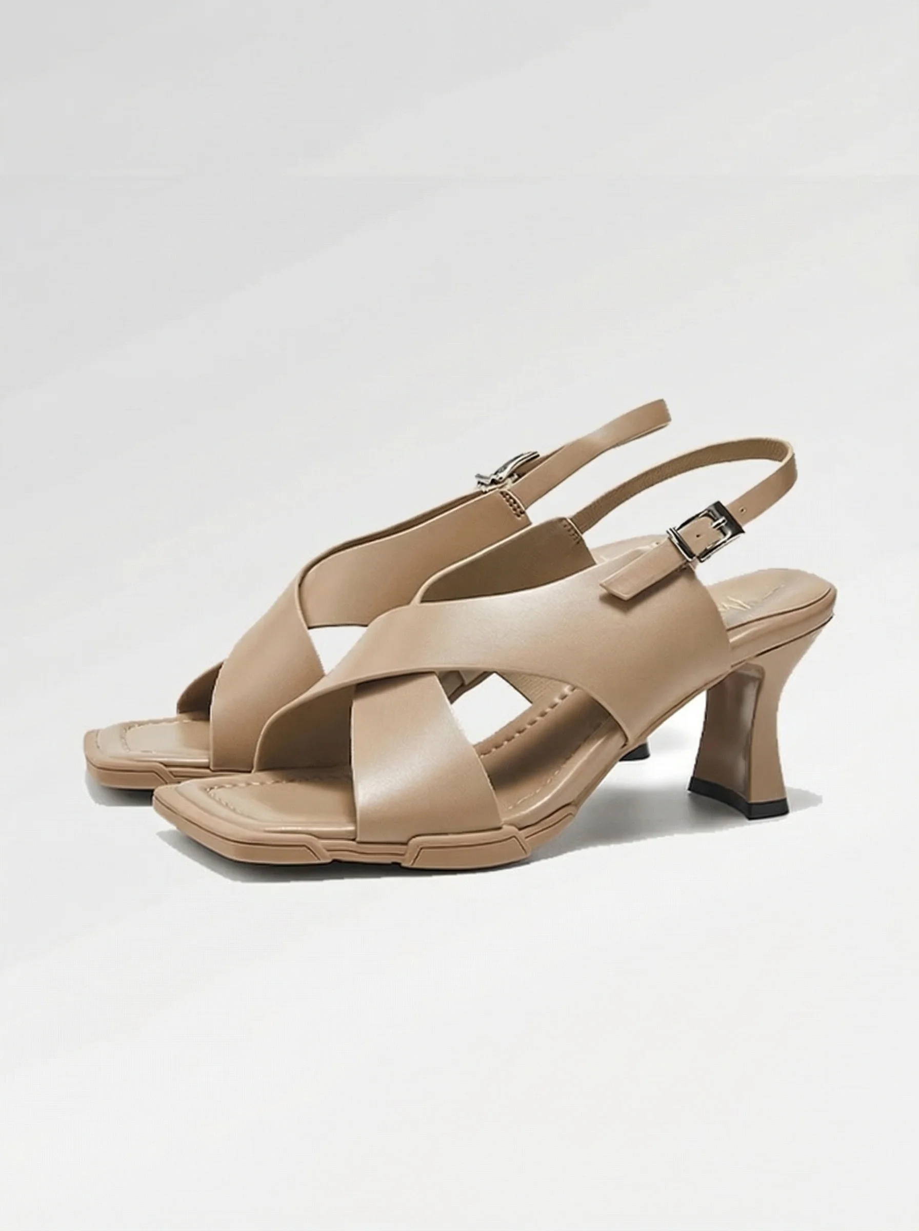 Square-Toe Crisscross Slingback Sandals - Image 6