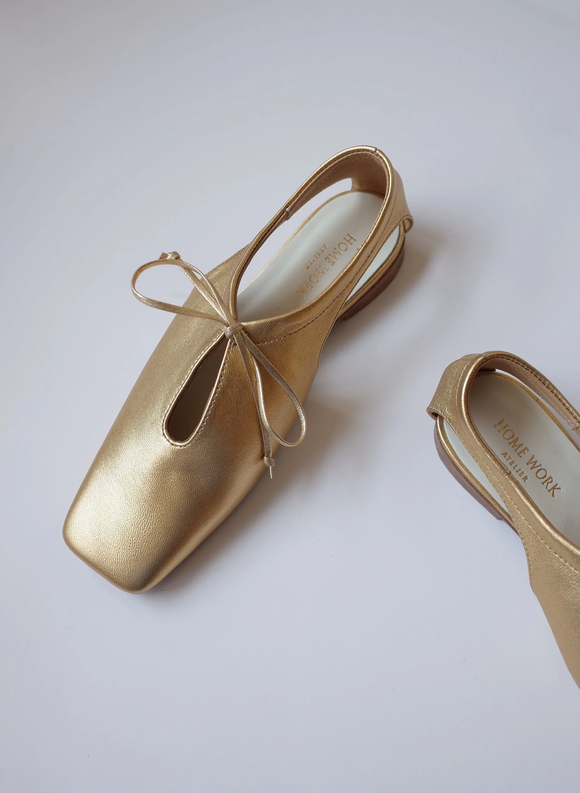 Square Toe Lace-Up Flats - Image 6