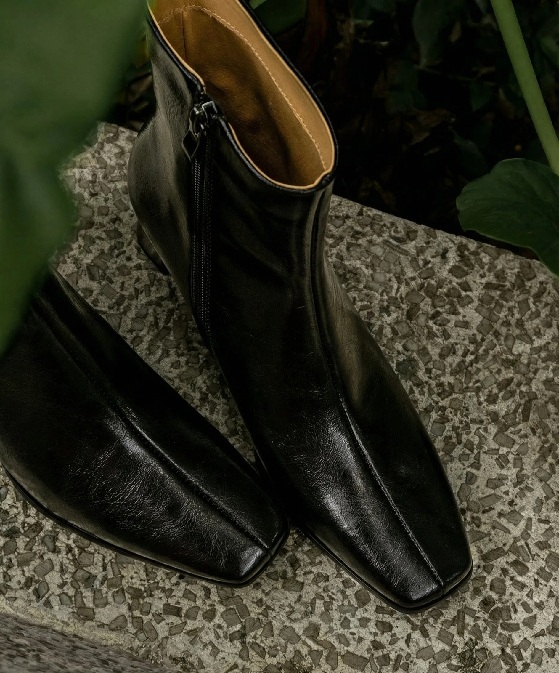 Square-Toe Leather Ankle Boots - Image 4